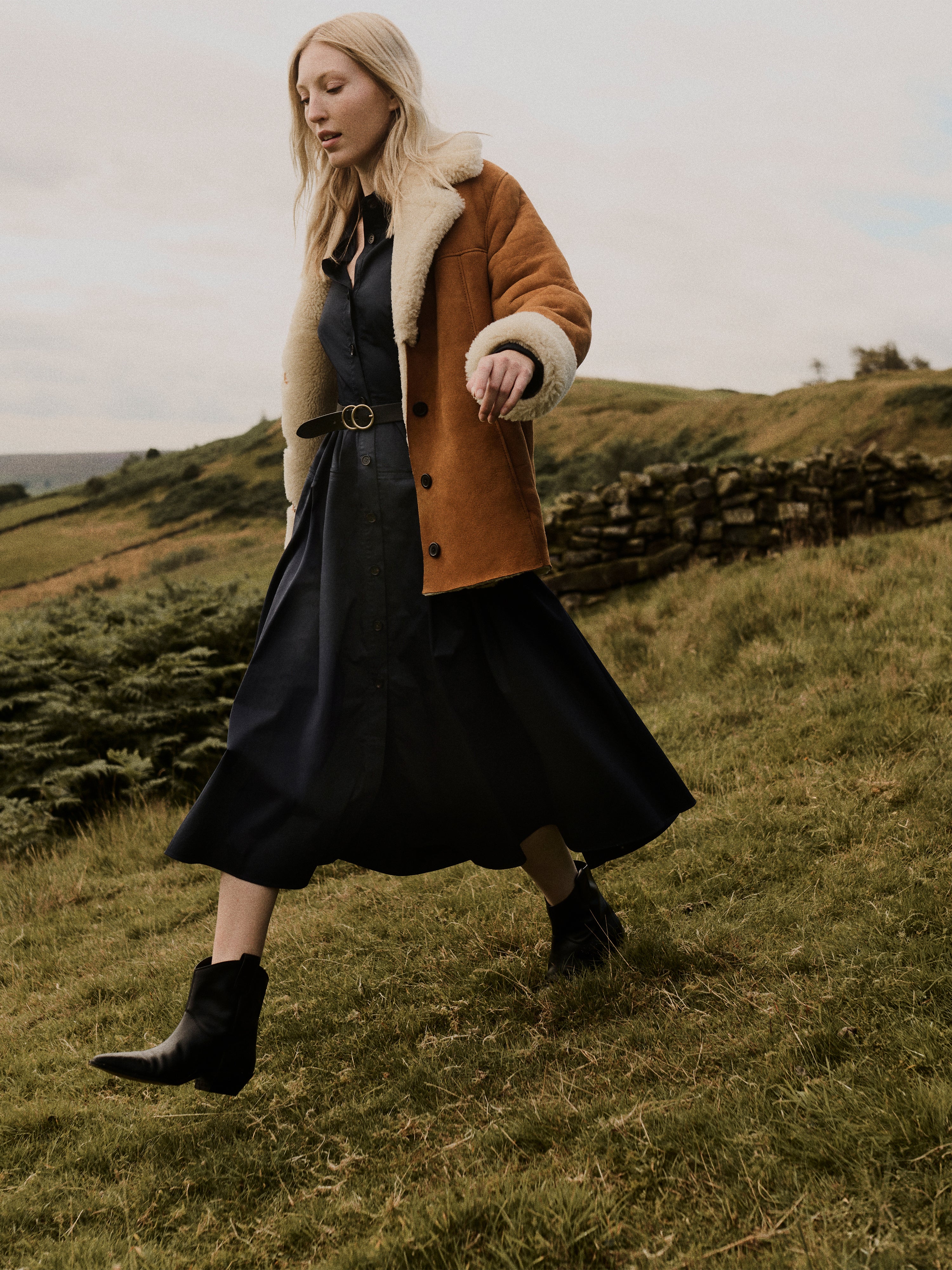 Merino Shearling Leather Coat Ginger – Jigsaw