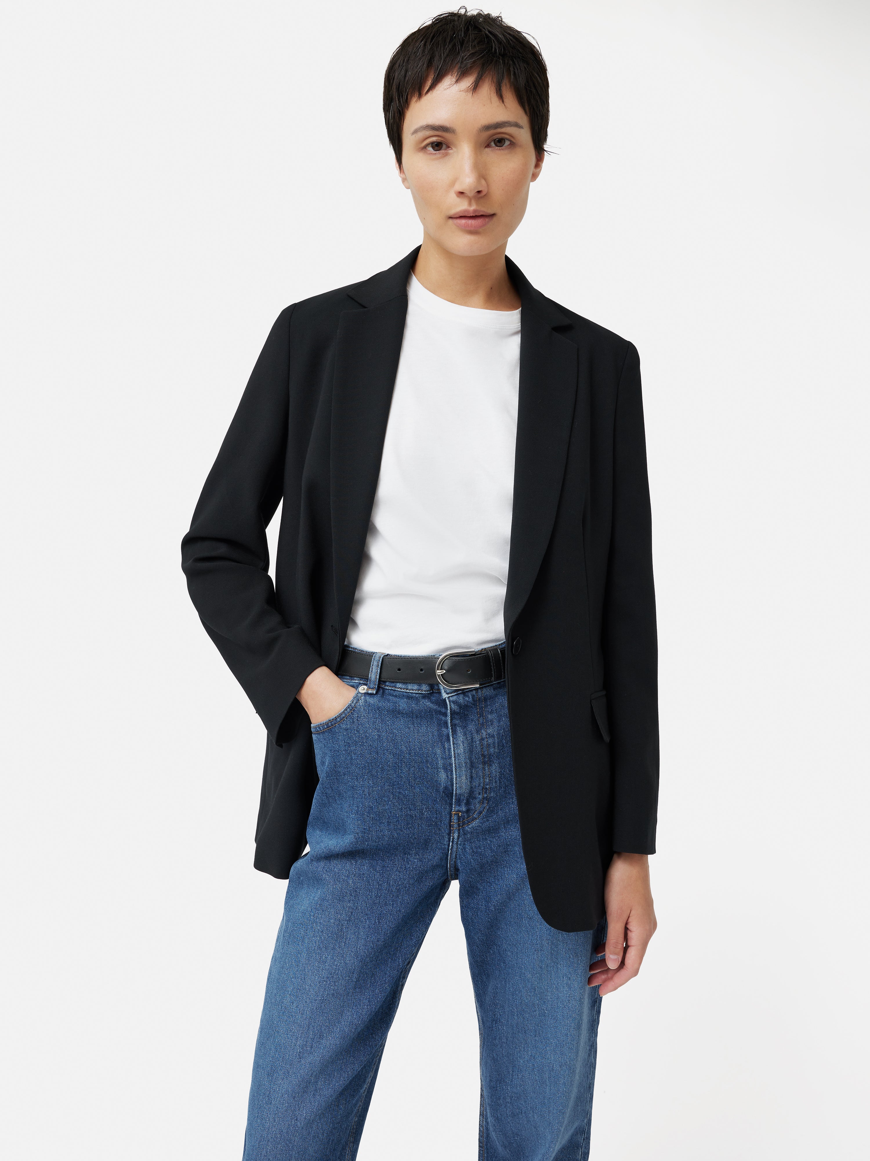 Fluid Twill Knox Blazer Black – Jigsaw