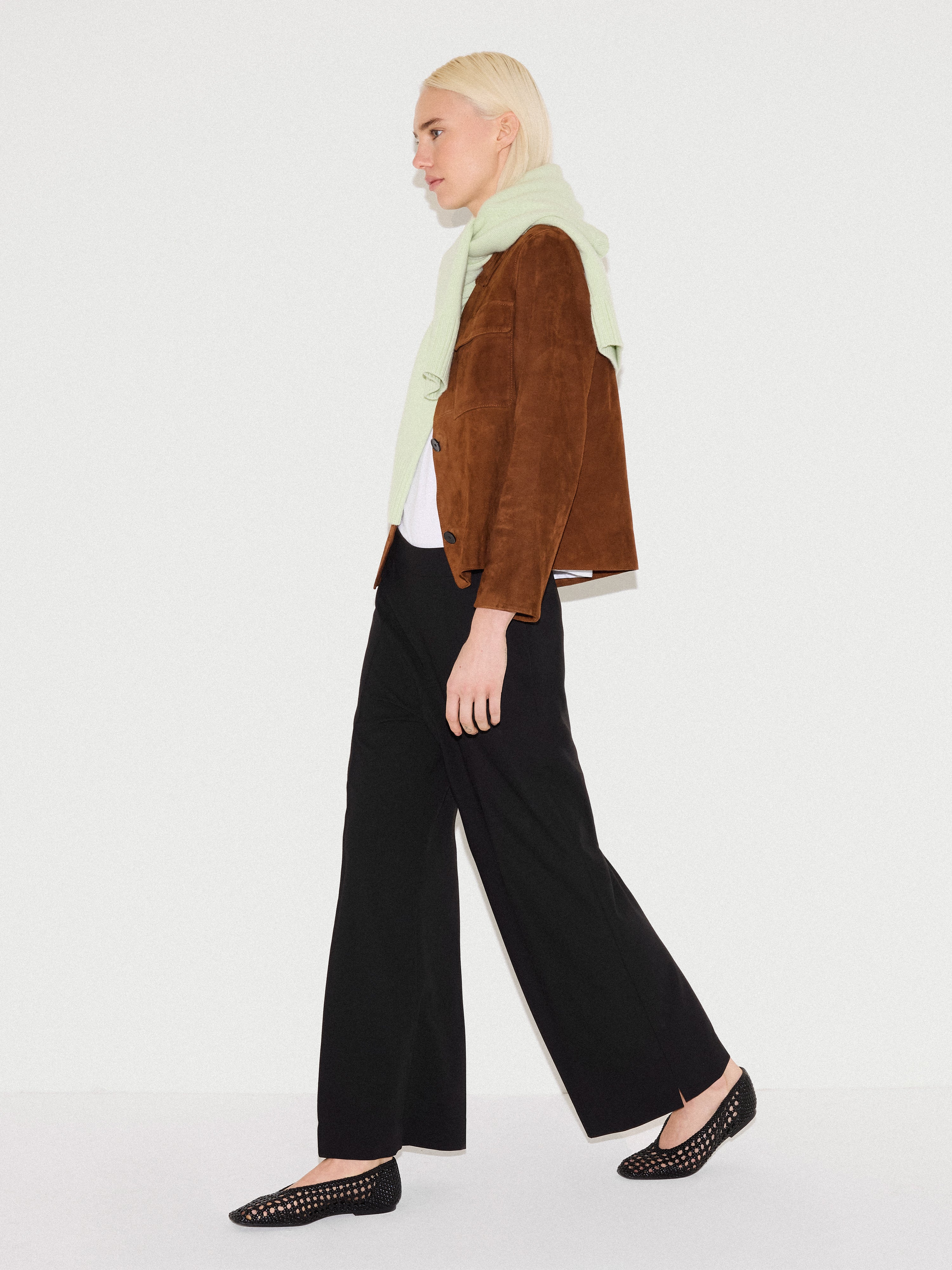Italian Modern Crepe Sailor Trouser | Black – Jigsaw