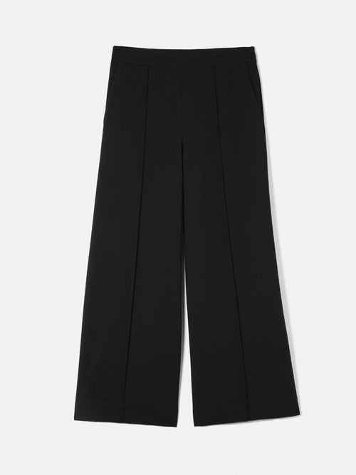 Italian Modern Crepe Sailor Trouser | Black