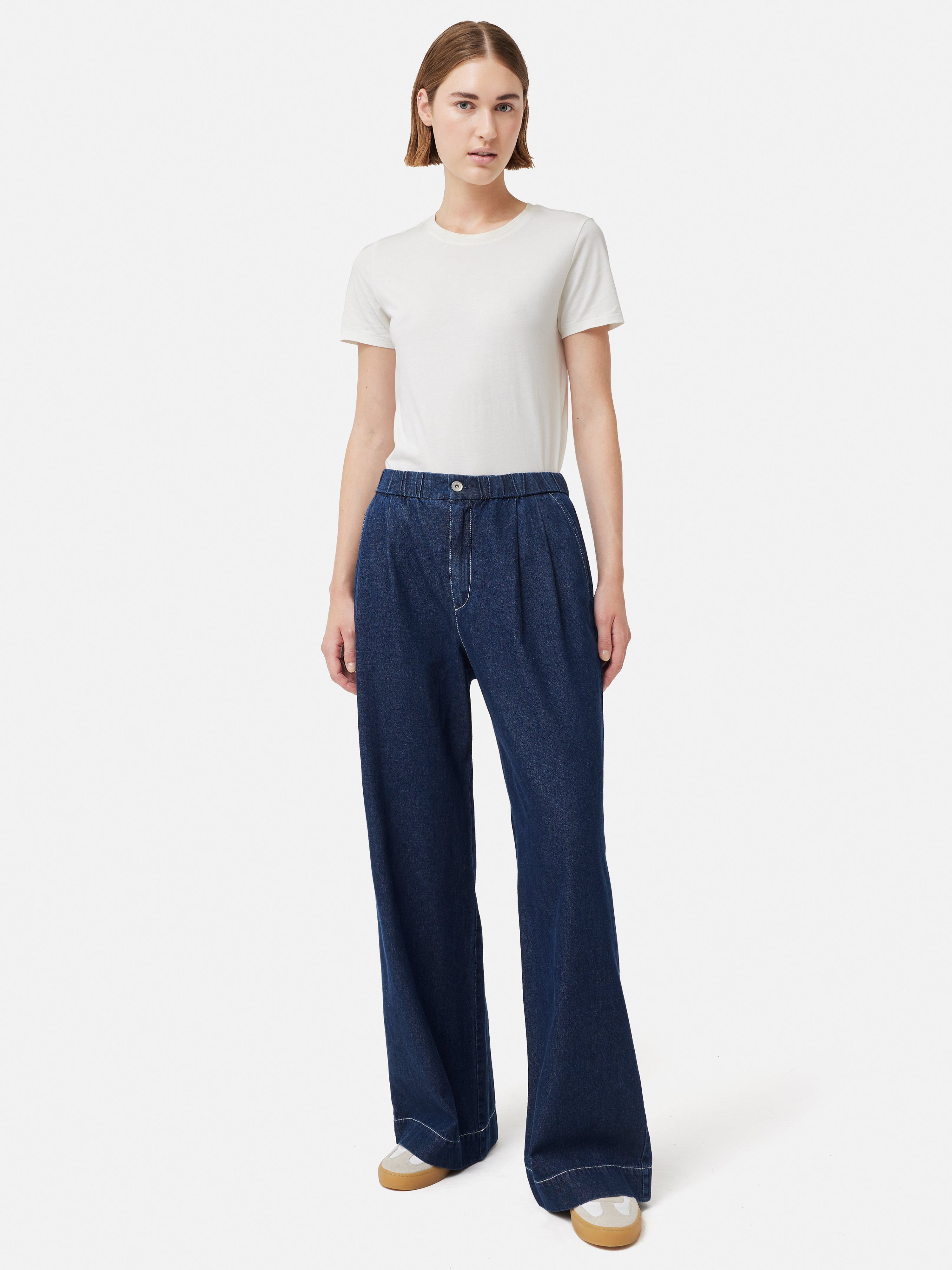 Denim Wide Leg Trouser | Blue – Jigsaw