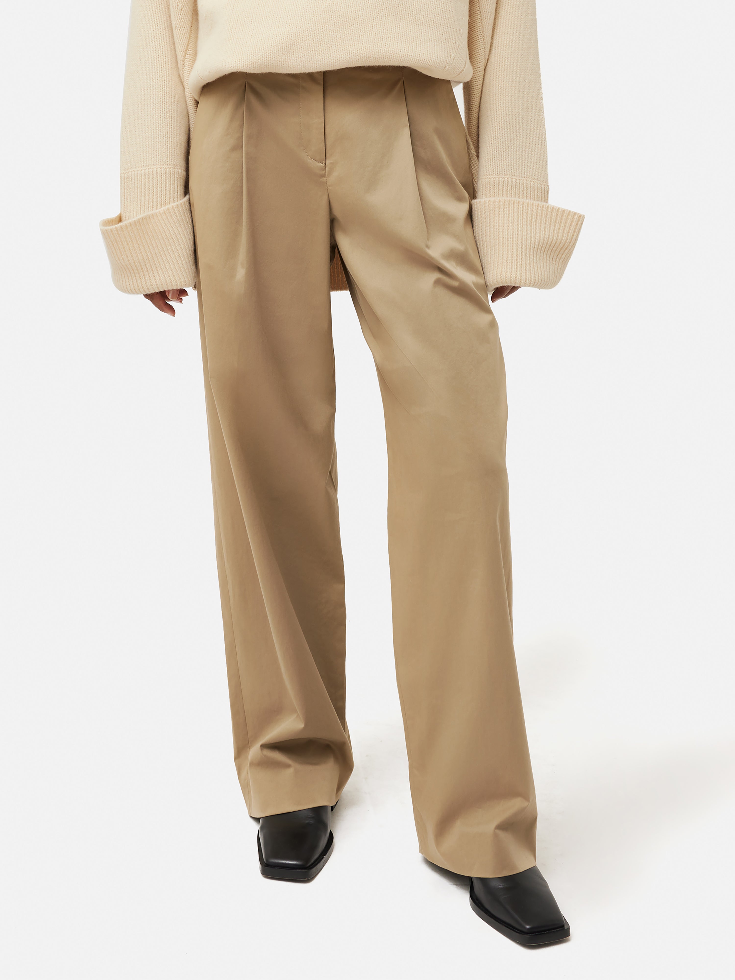 Cotton Pleated Trouser