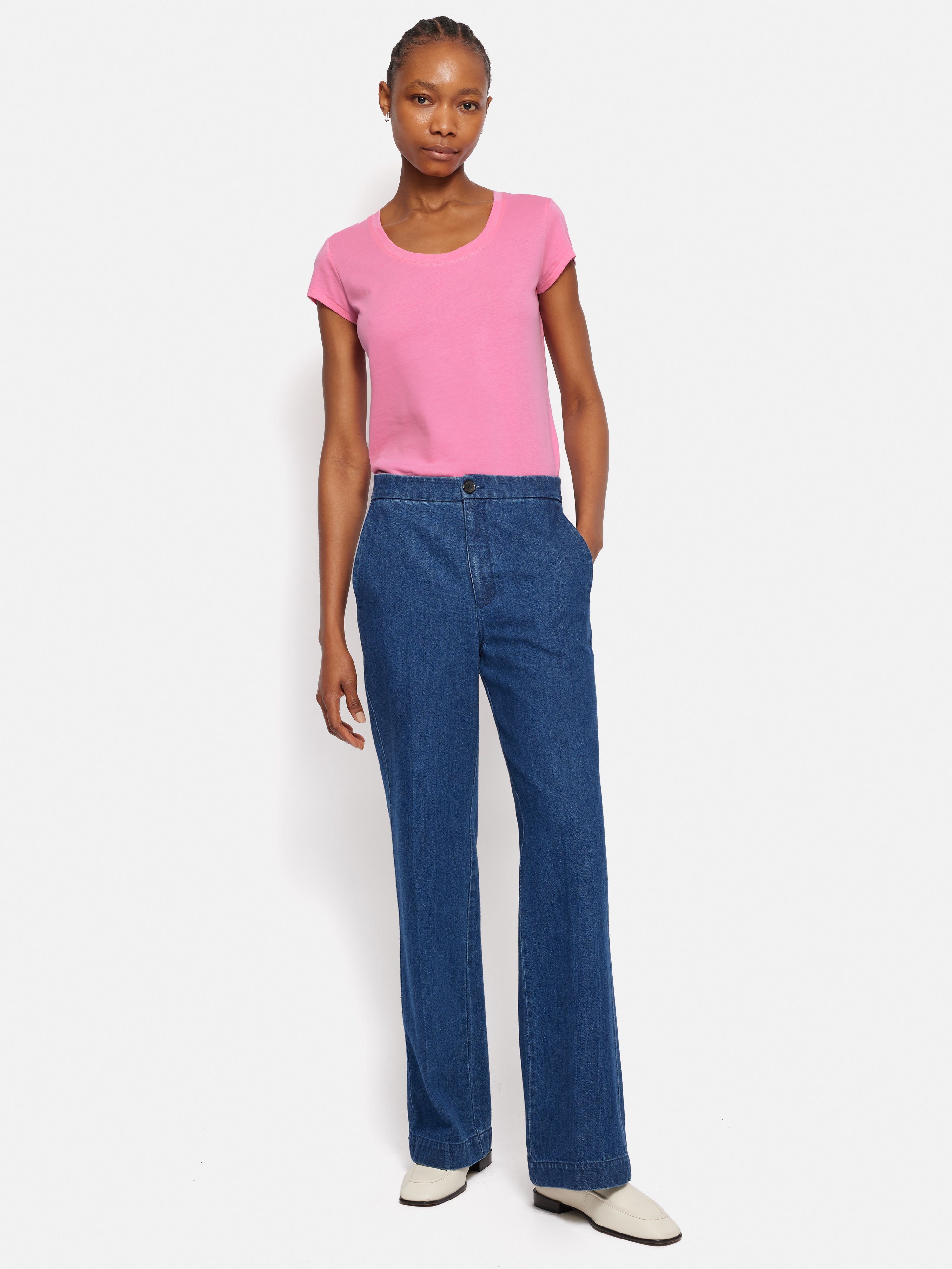 Supima Cotton Scoop Neck Tee | Pop Pink – Jigsaw