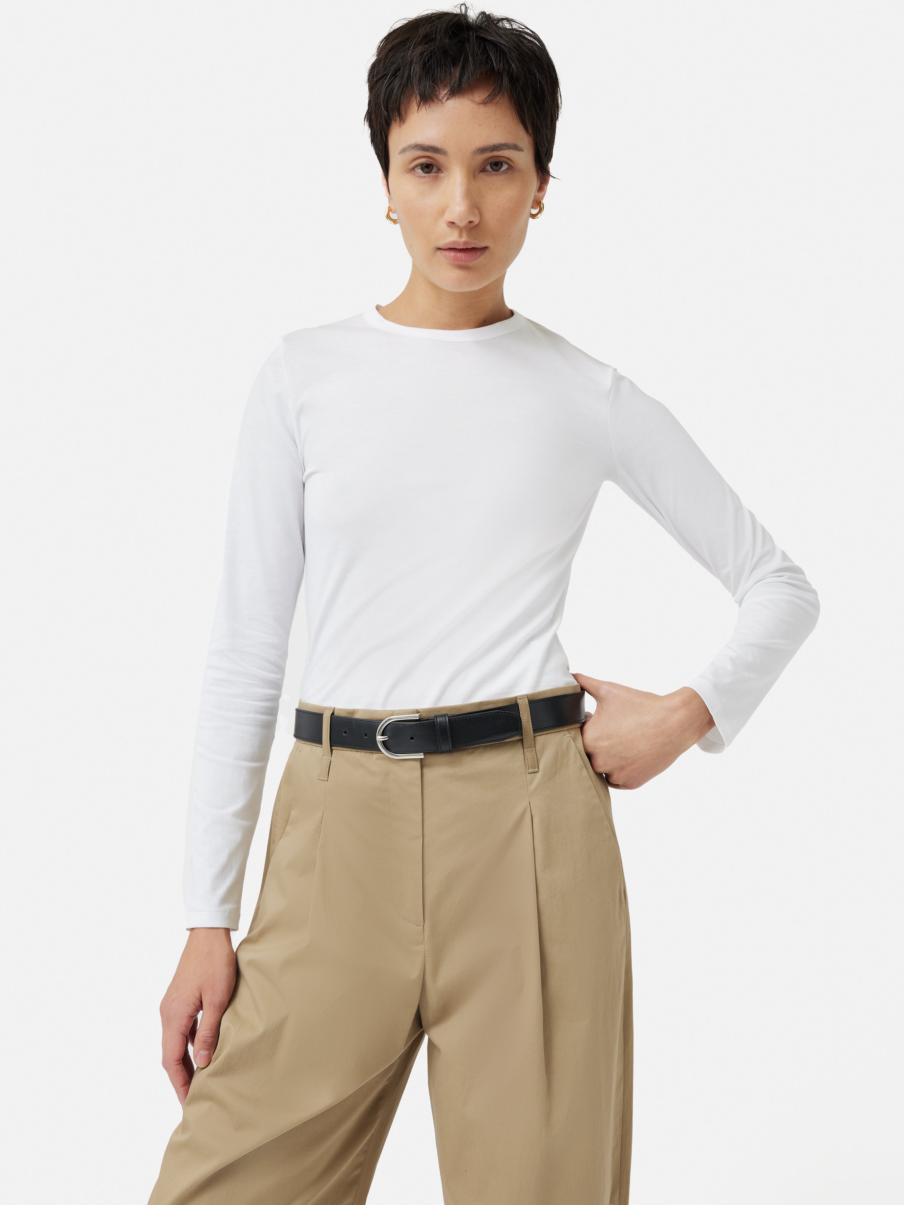 The Uma Long Sleeve Top - White