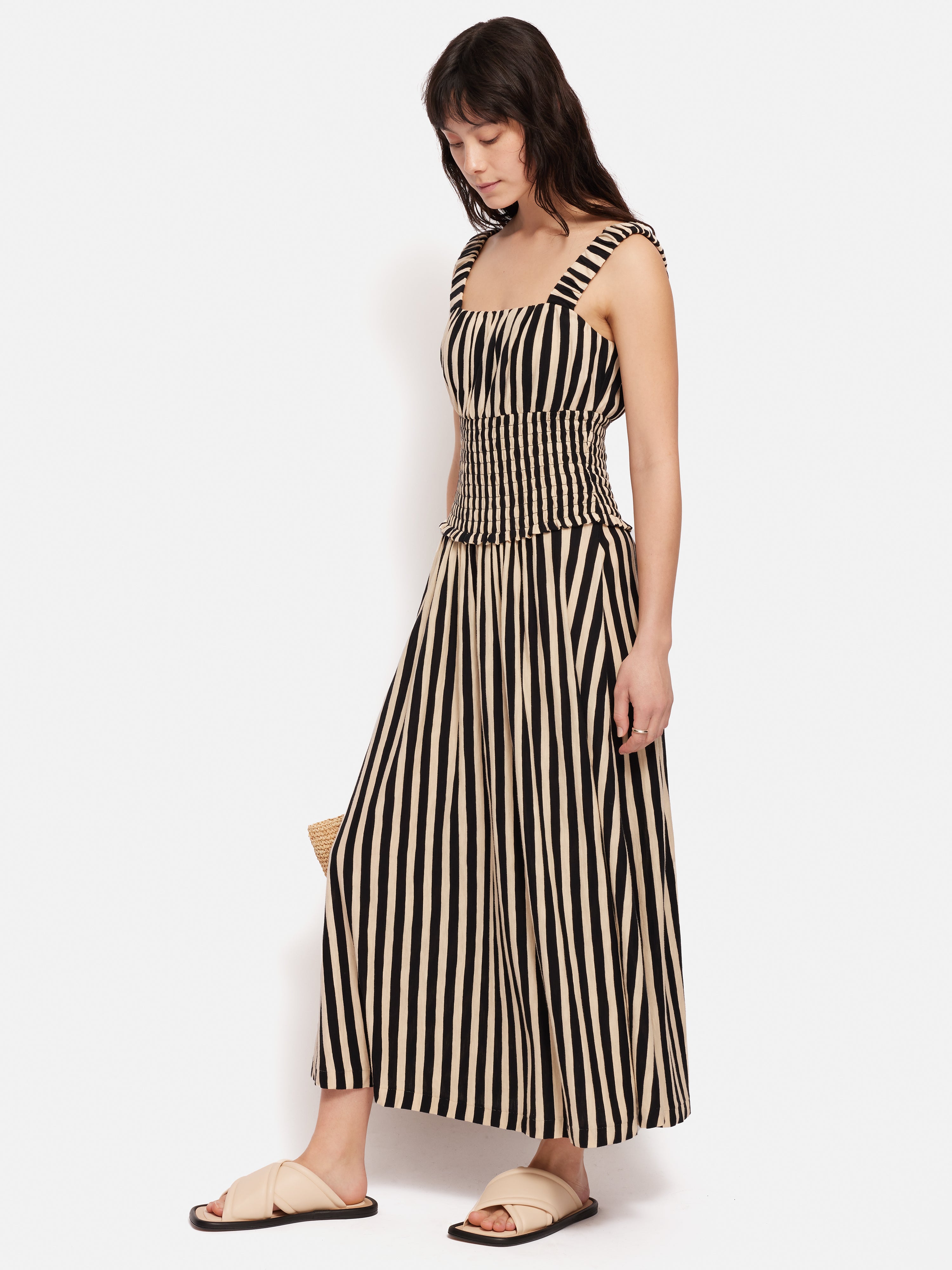 Stripe Jersey Dress | Black Jigsaw Stripe Jersey Dress | Black Jigsaw
