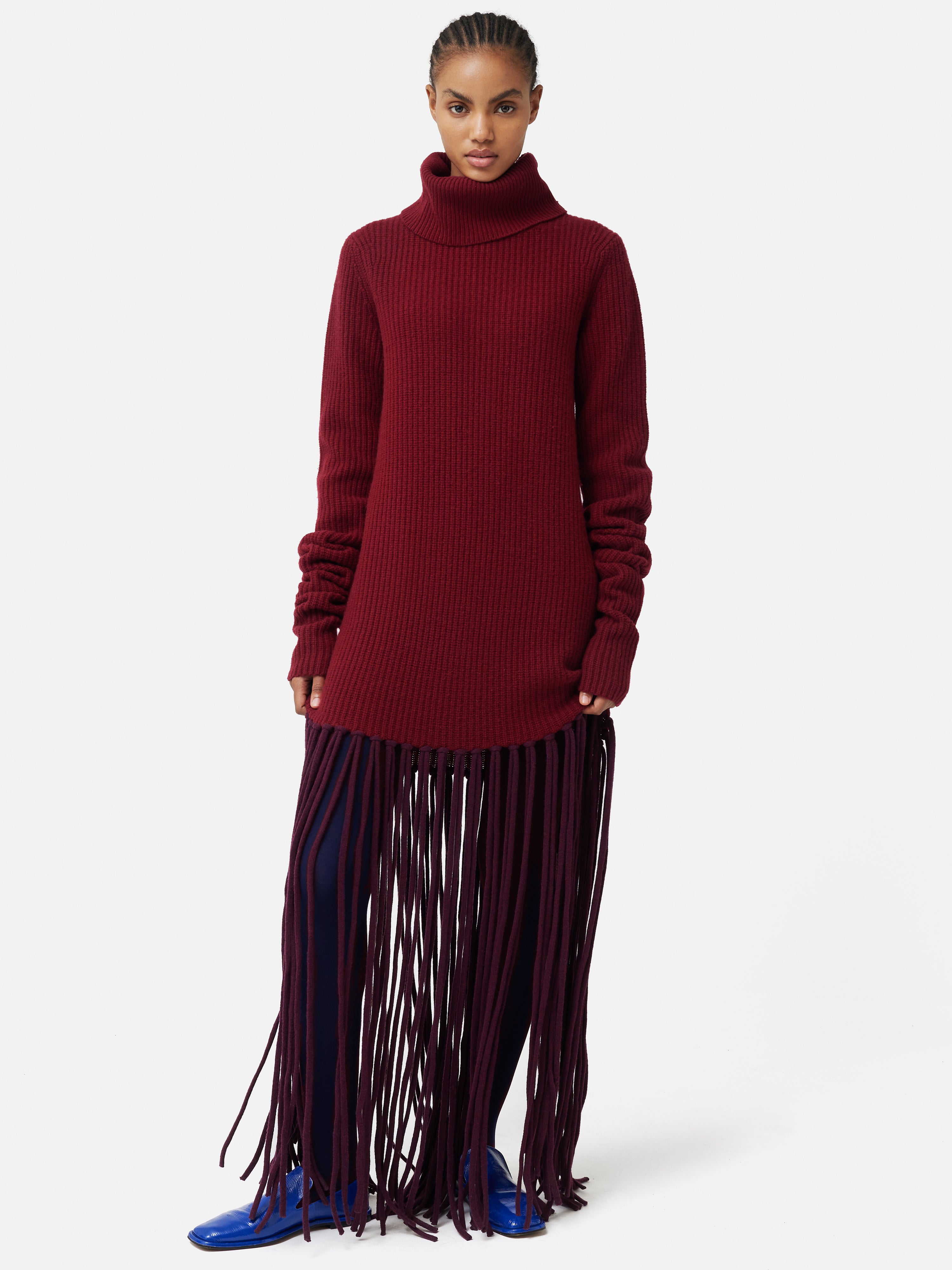 ROKSANDA Fringed Knitted Dress | Berry