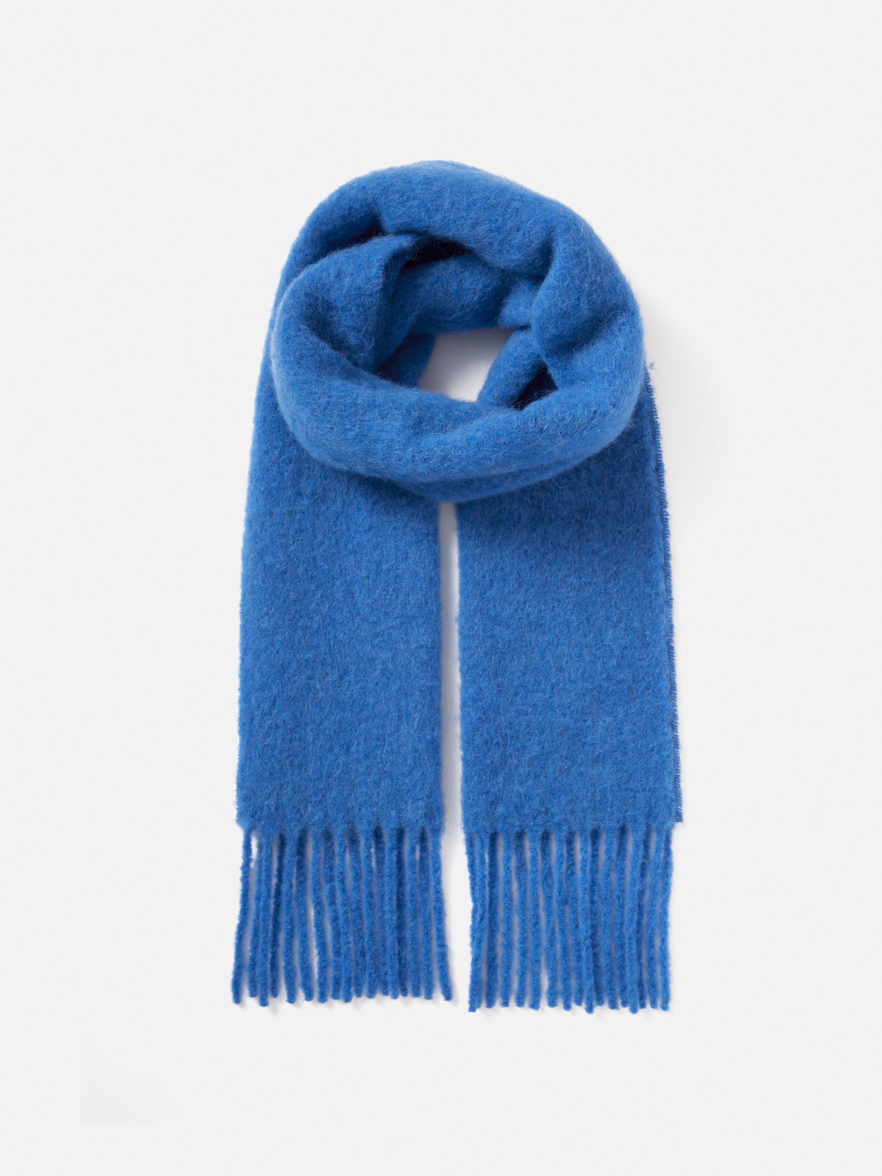 Alpaca Blend Fringed Scarf Blue – Jigsaw - Main Image