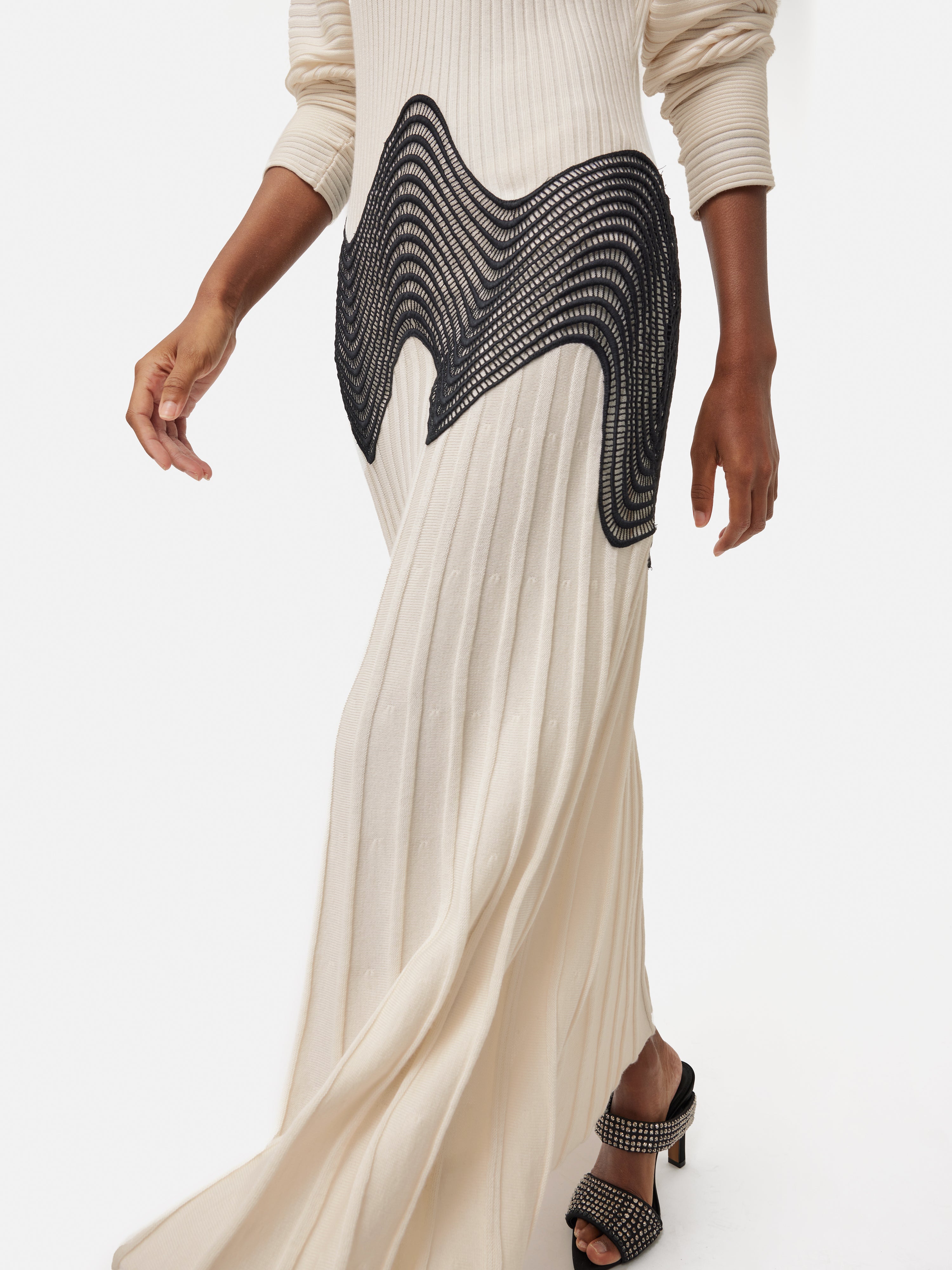 Lace Trim Knitted Dress | Cream Jigsaw Lace Trim Knitted Dress | Cream Jigsaw