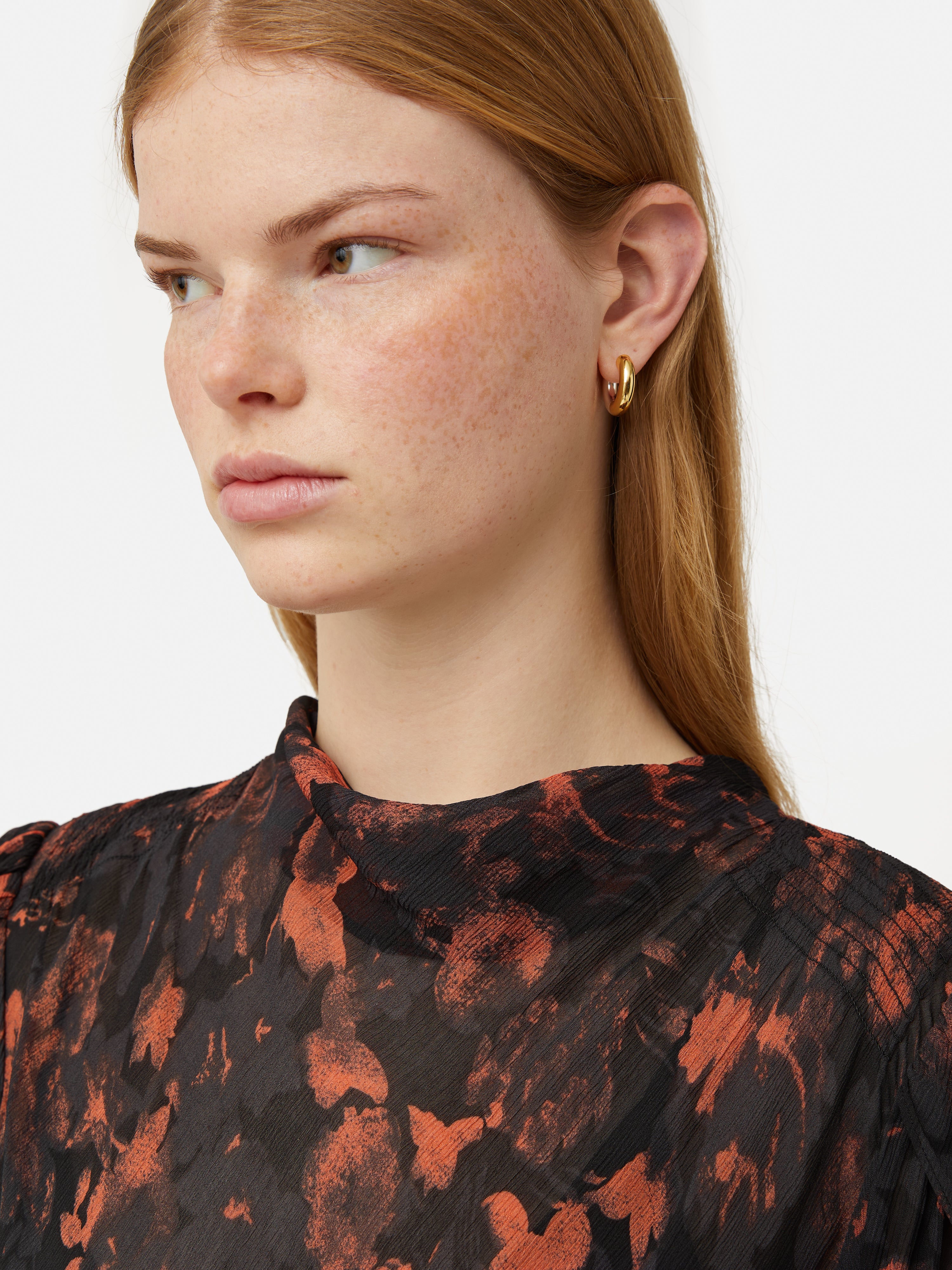 Shadow Floral Midi Dress Black Jigsaw