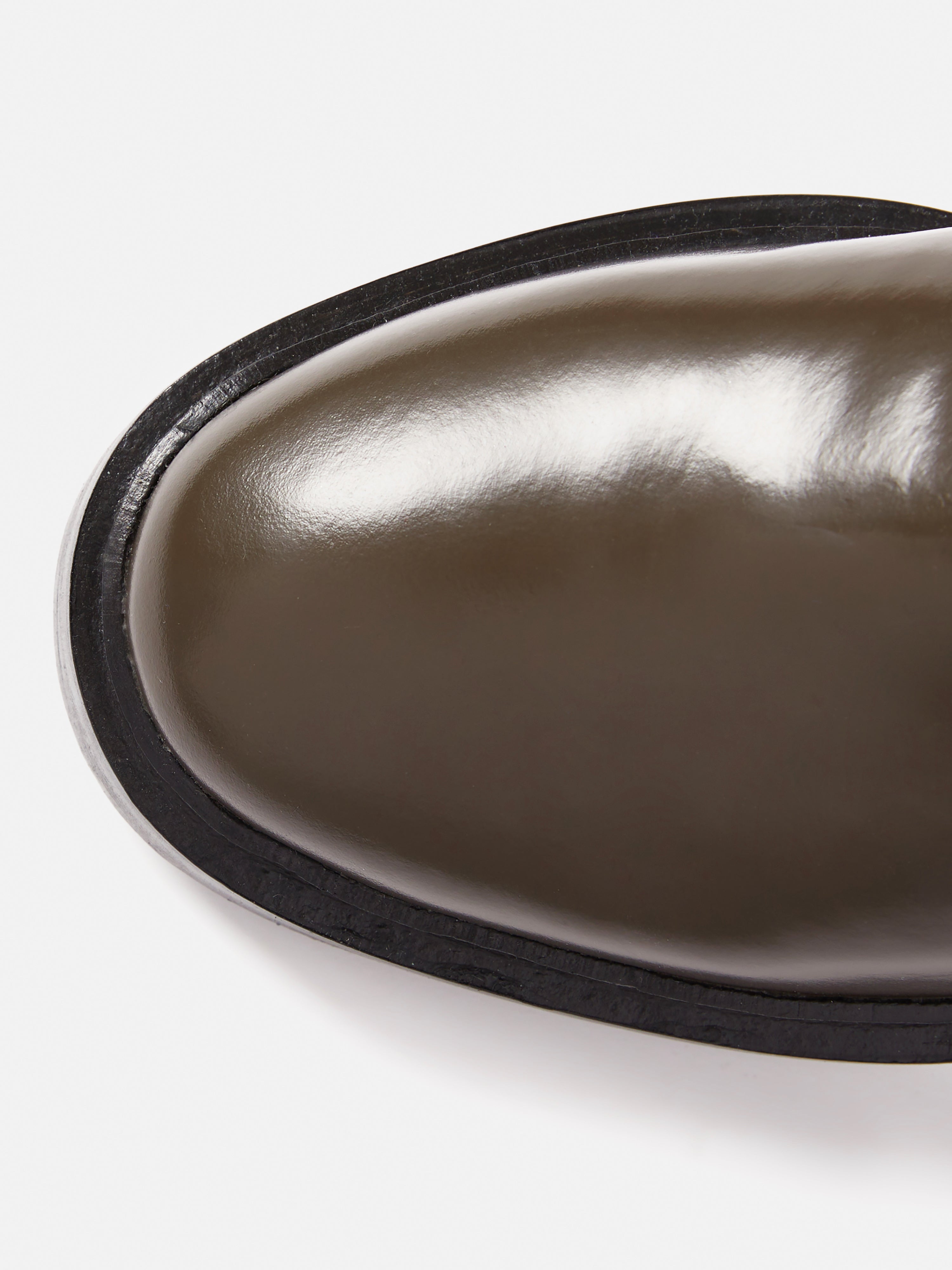 Box Leather Biker Boot Khaki Jigsaw