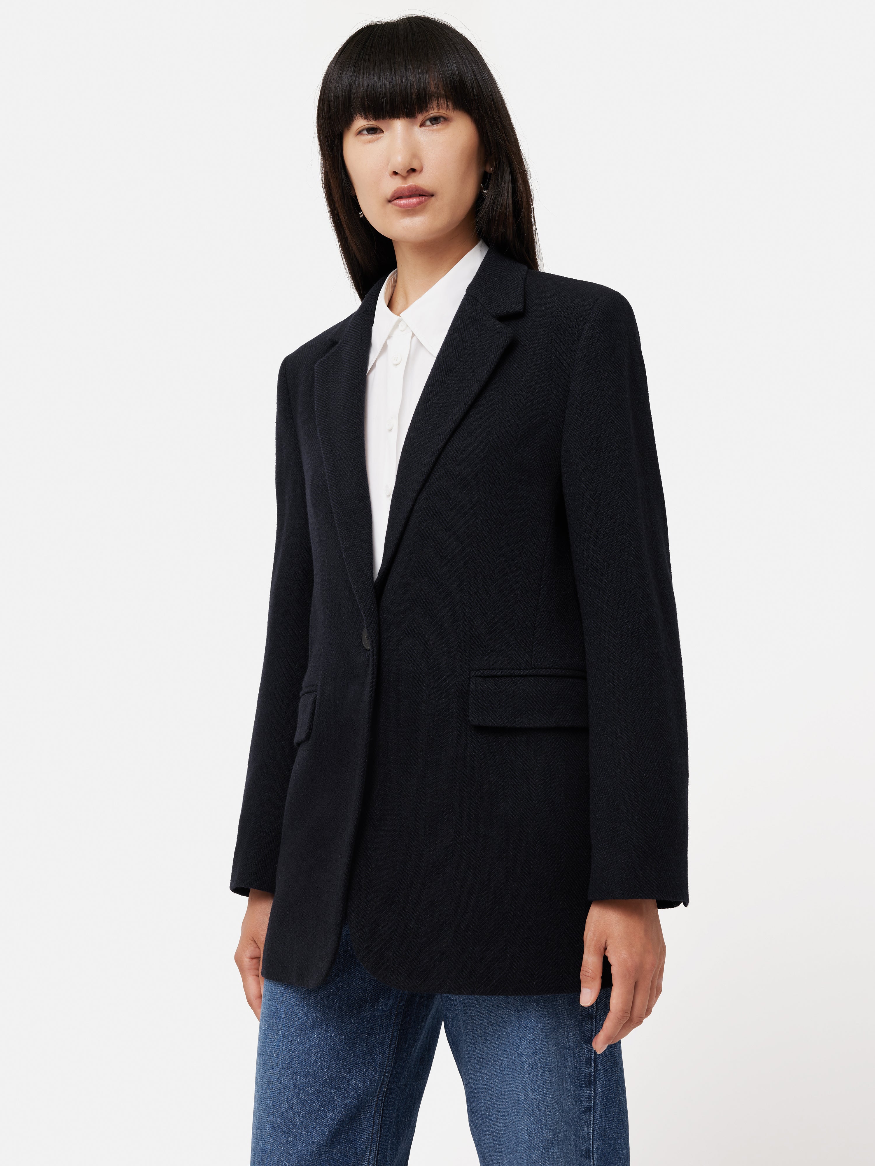 Wool Langford Blazer Navy – Jigsaw - Main Image