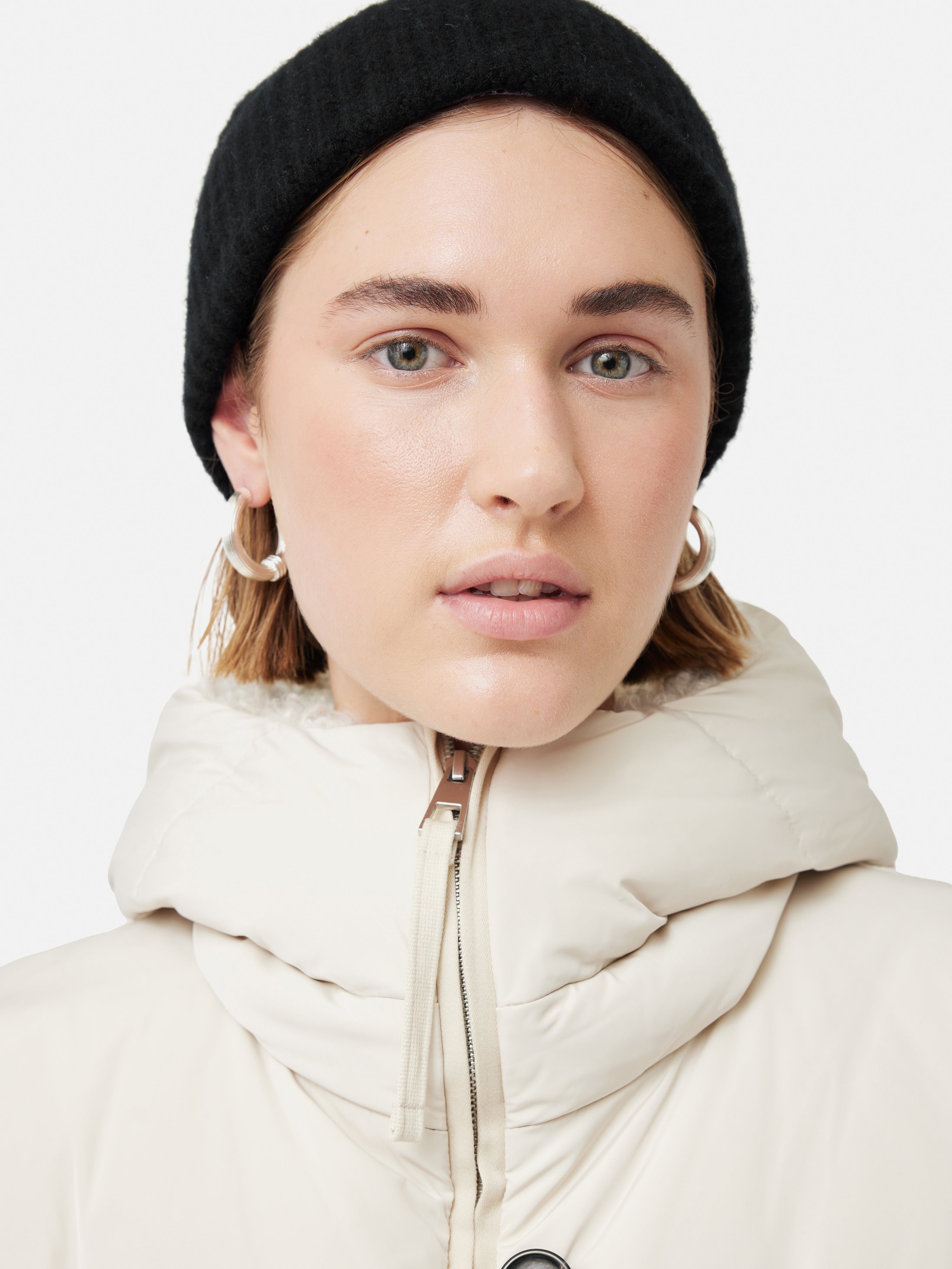 BEANIE HAT IN WHITE MIX BLACK CASHMERE 436733