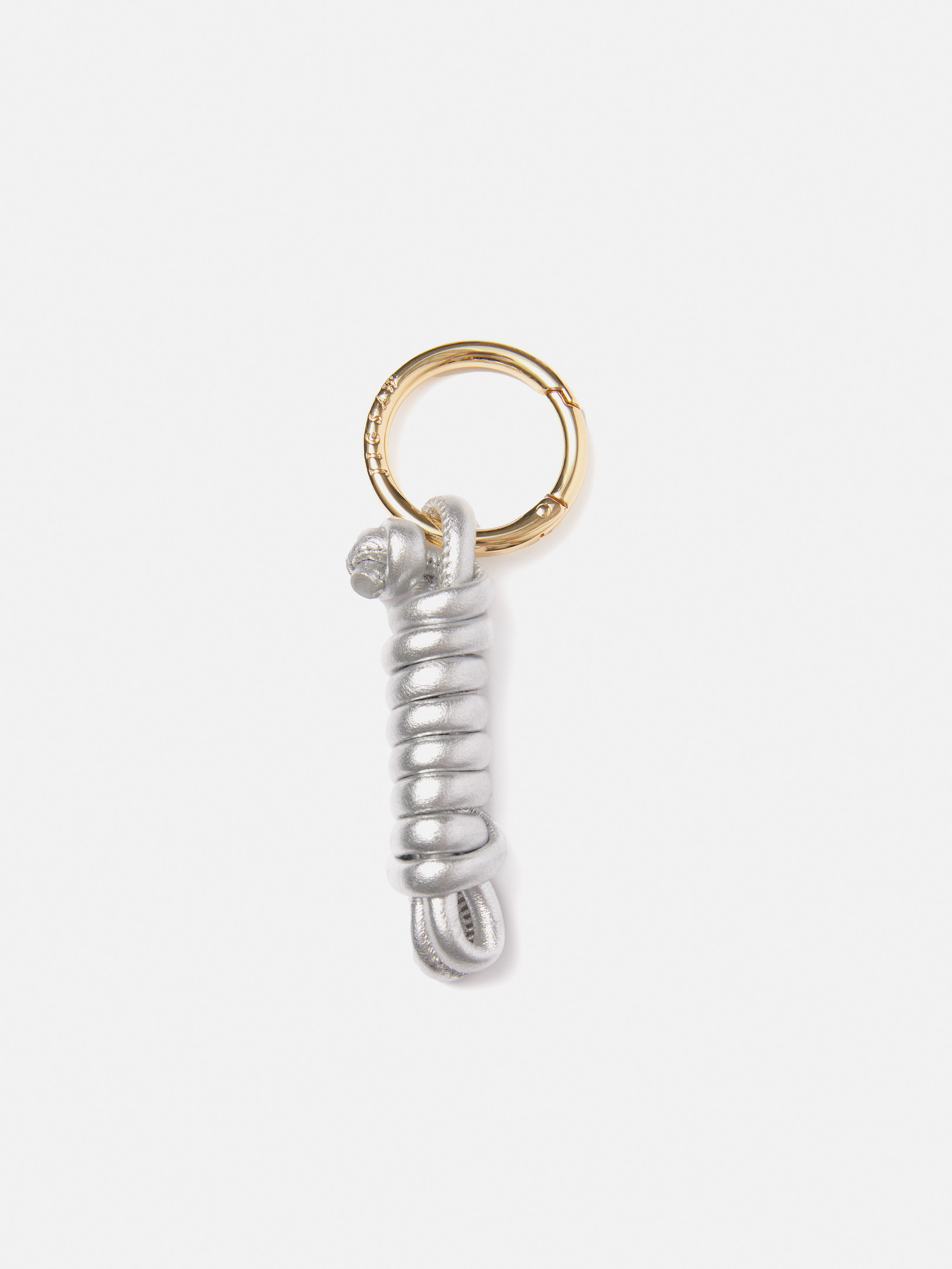 Knotted Leather Keyring | Silver