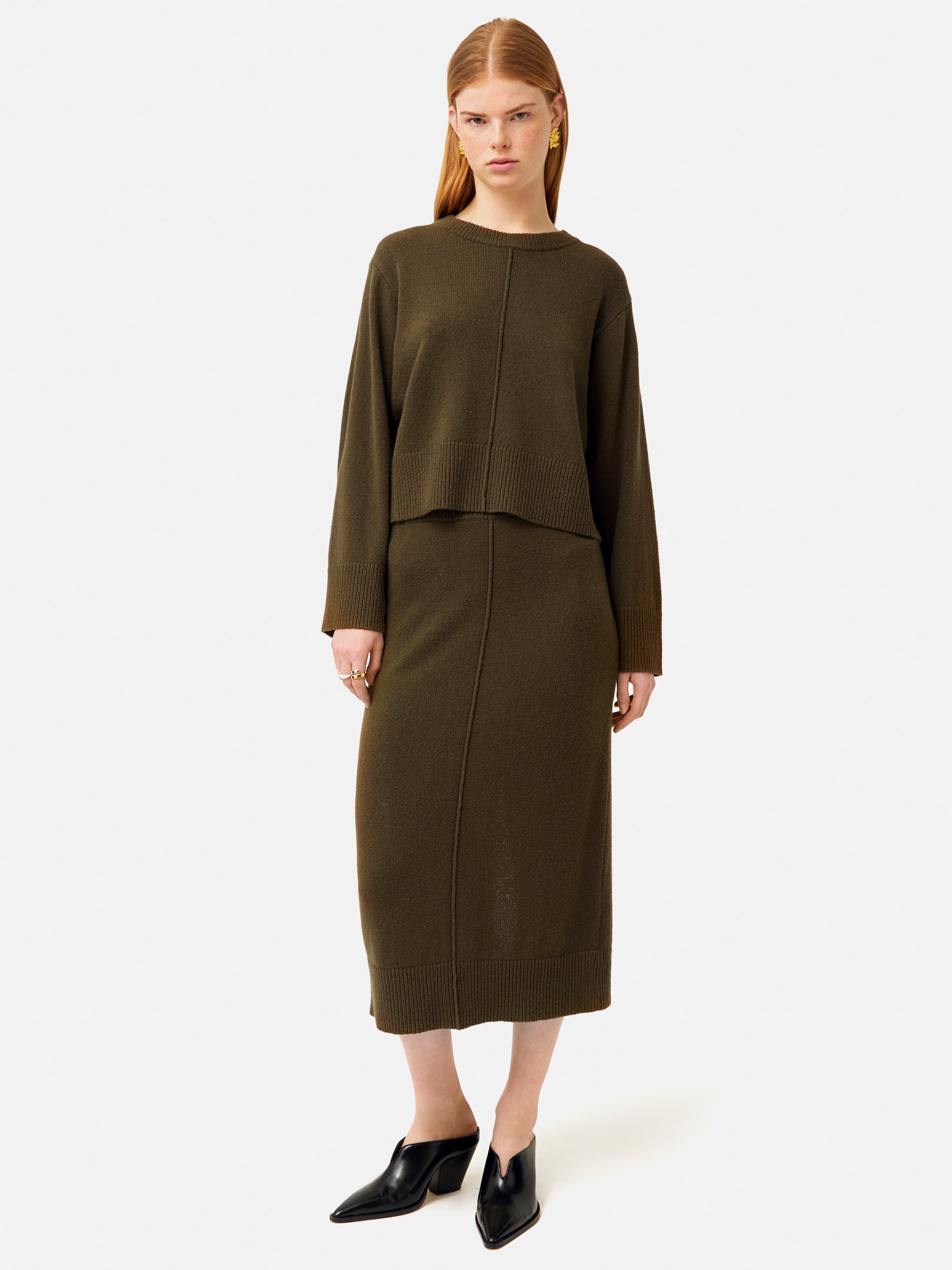 4145 Khaki Patterned Jumper