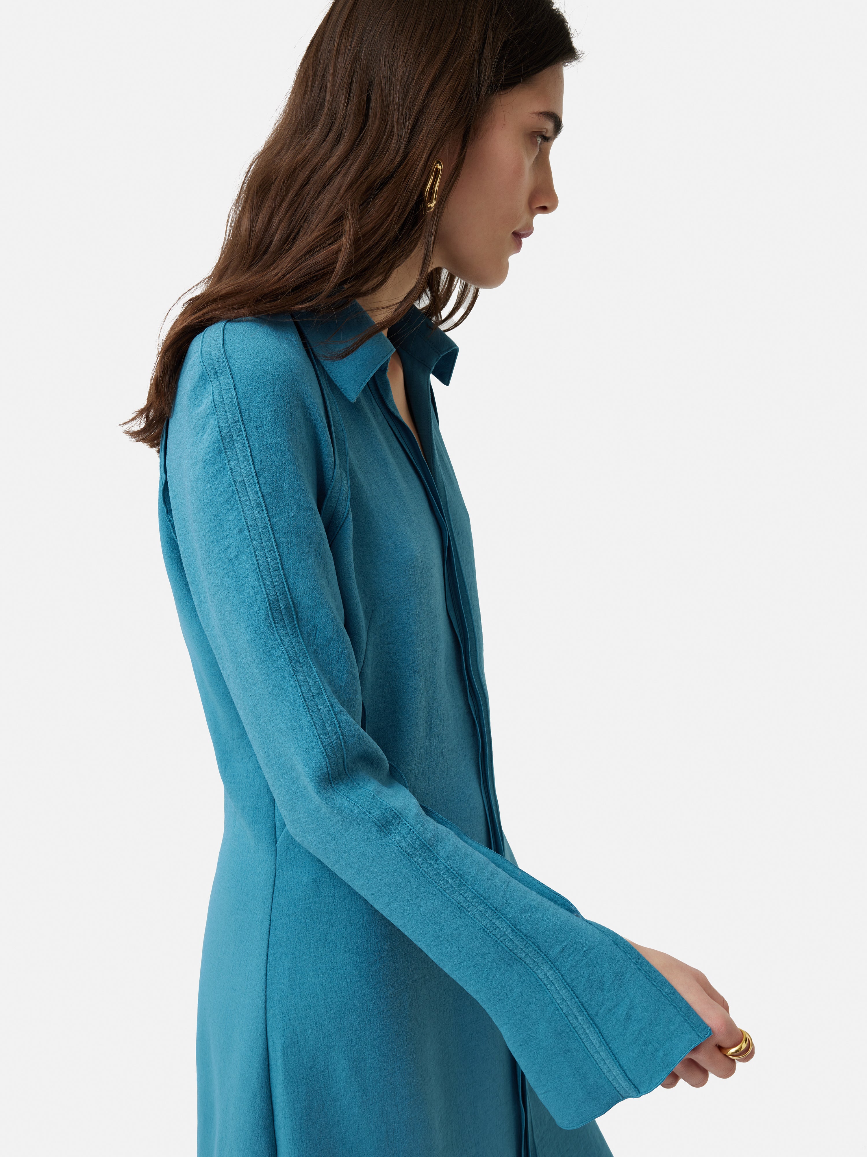 Japanese Crepe Shirt Dress
