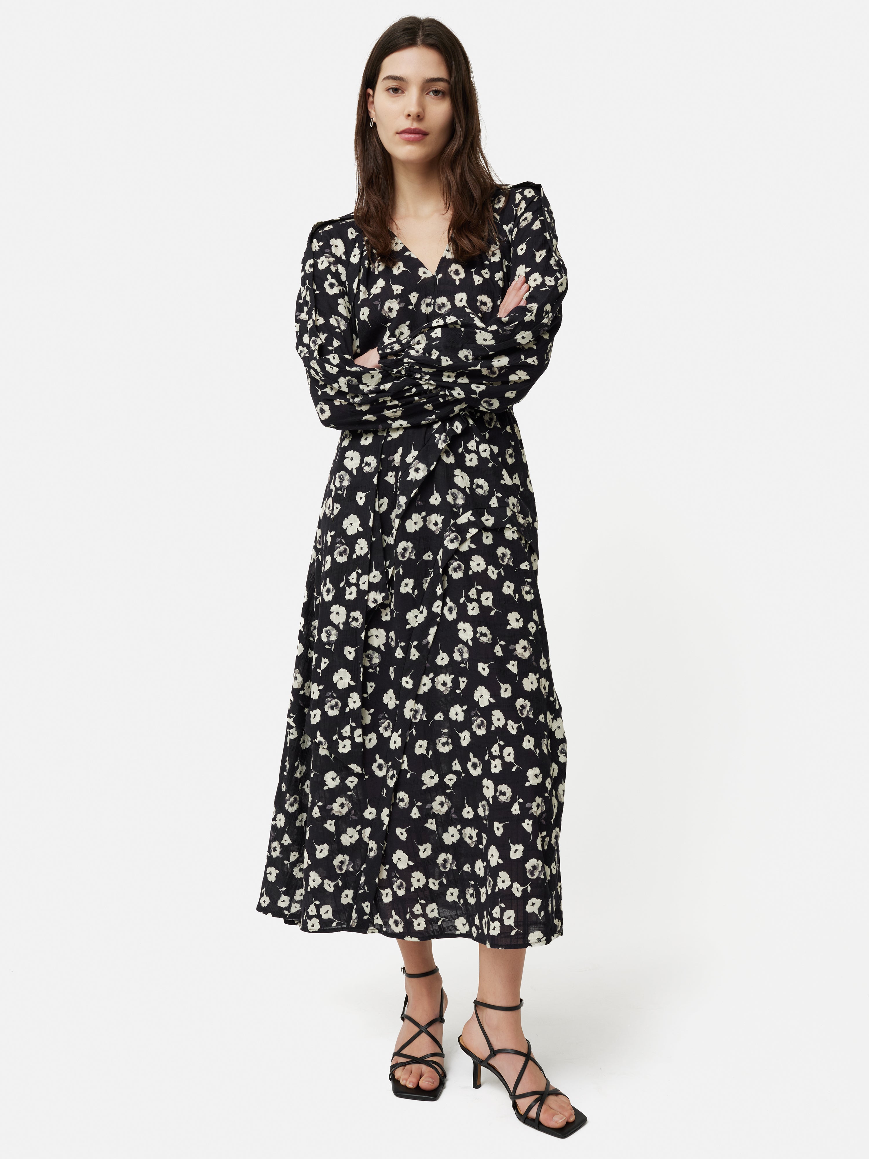 jigsaw cotton floral belted dress Cotton Floral Belted Dress