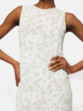 Printed Sheer Jersey Dress | White