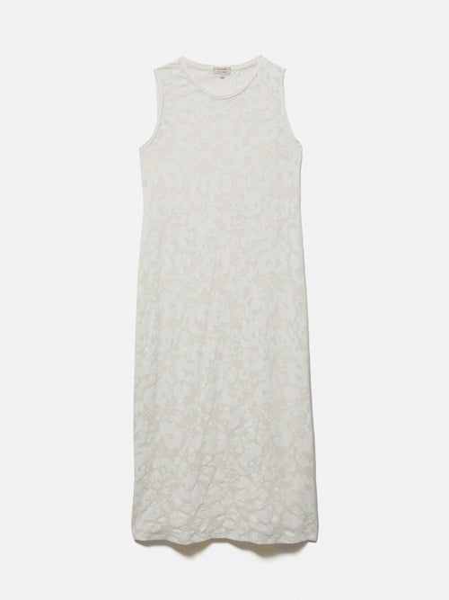 Printed Sheer Jersey Dress | White