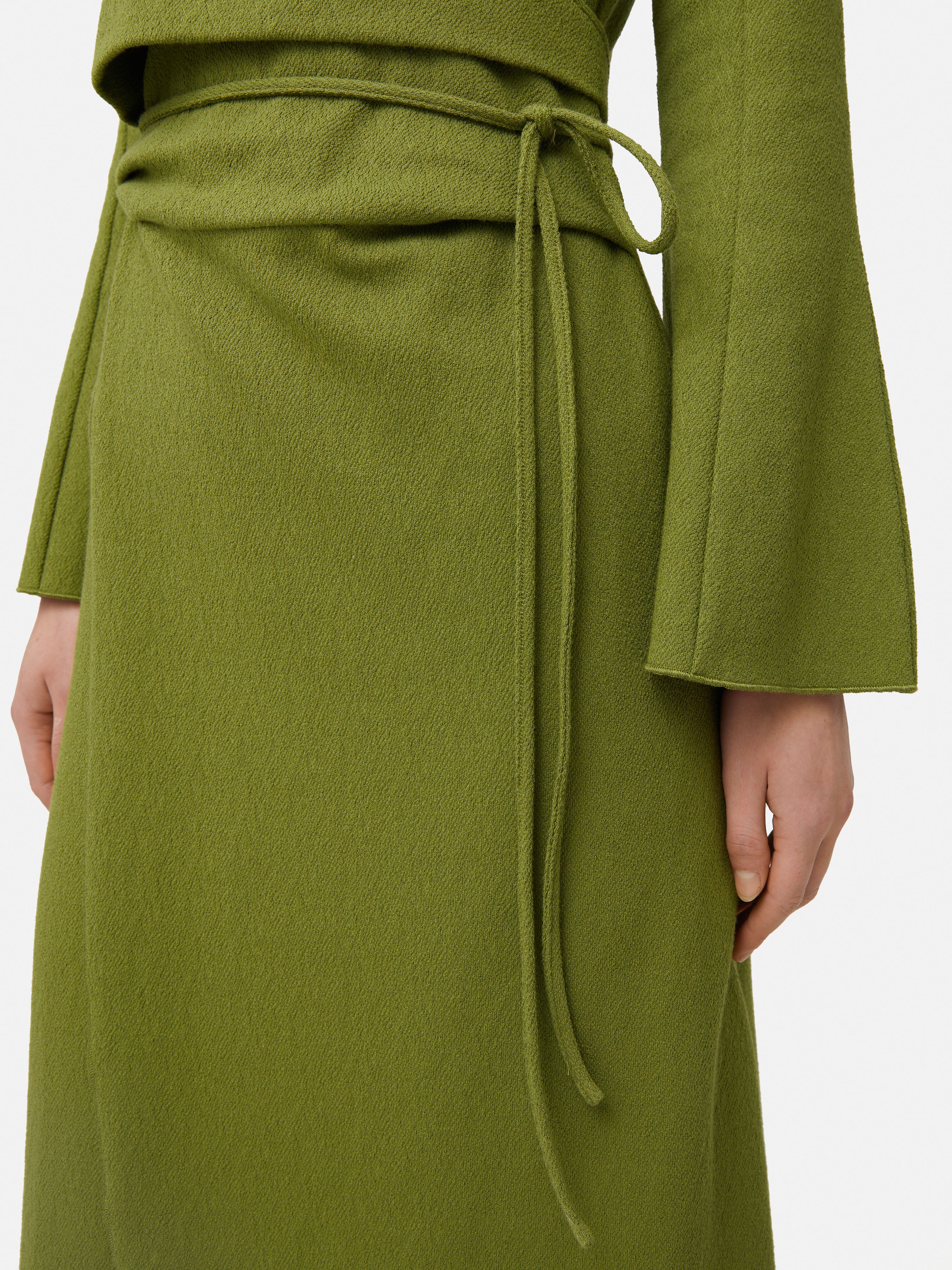 Textured Jersey Wrap Dress | Green Jigsaw Textured Jersey Wrap Dress | Green Jigsaw