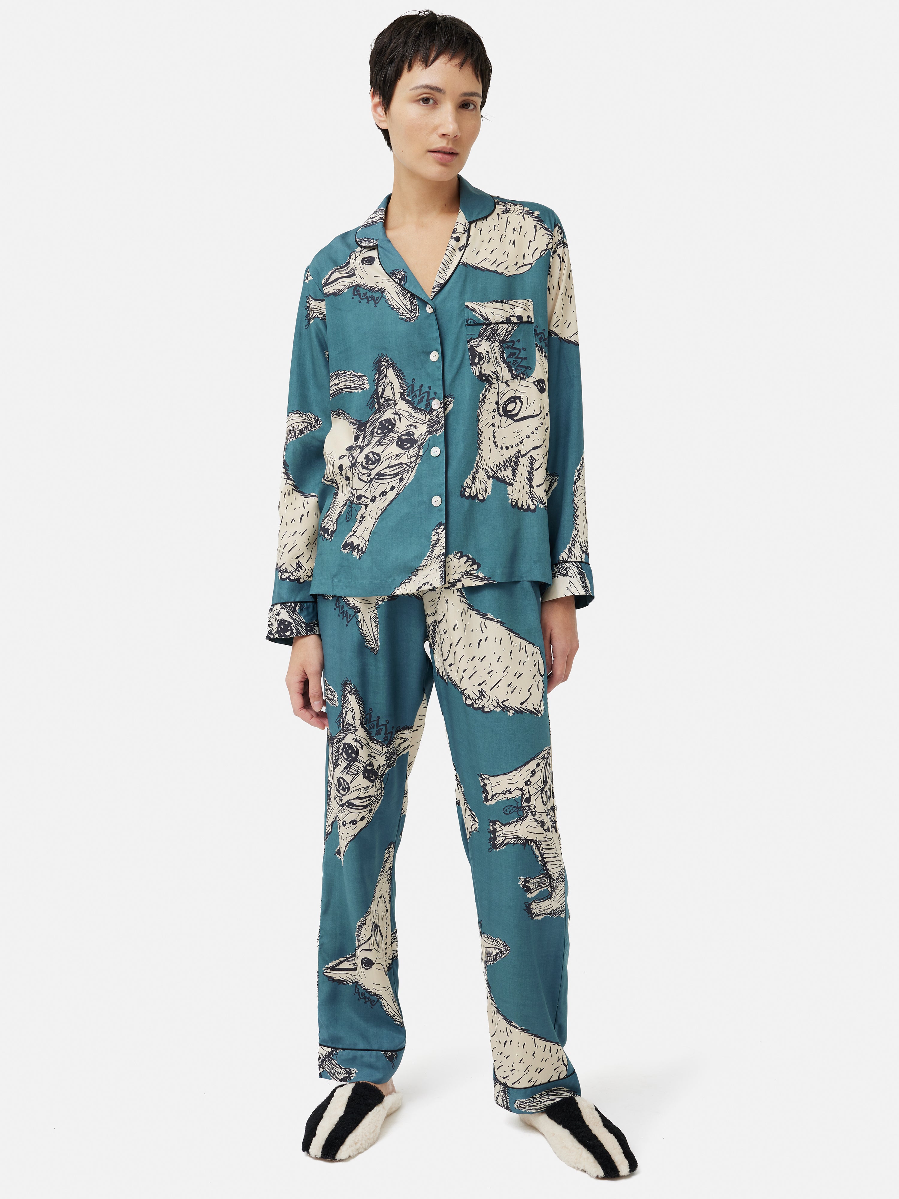 Corgi Modal Pyjama Blue – Jigsaw - Main Image