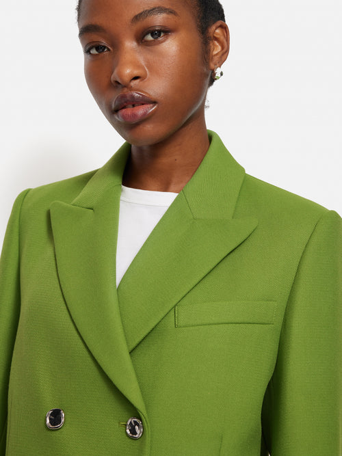 Silver Button Military Jacket | Green