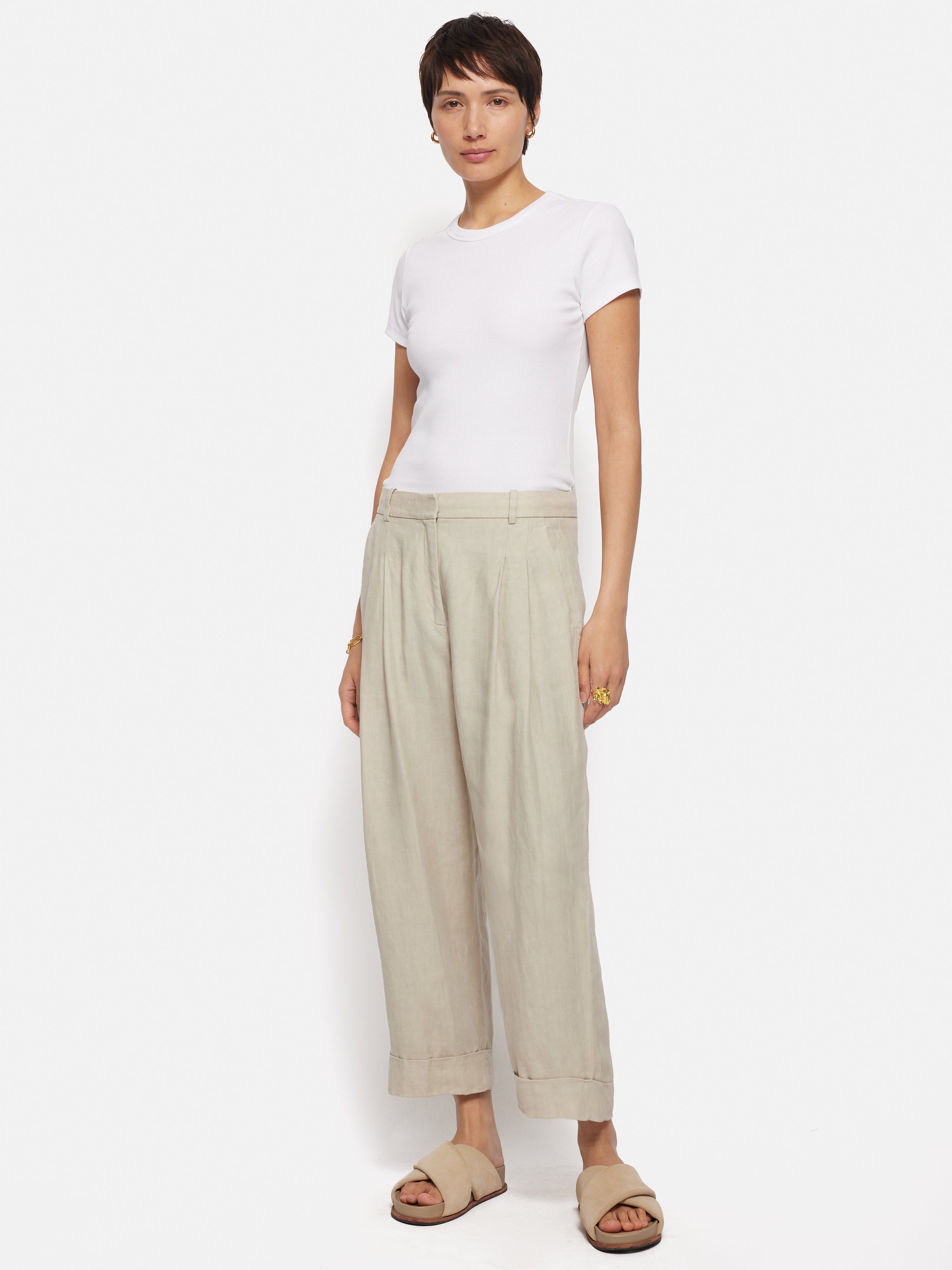Peruzzi Turn Up Trouser Off White S26122L main image 0