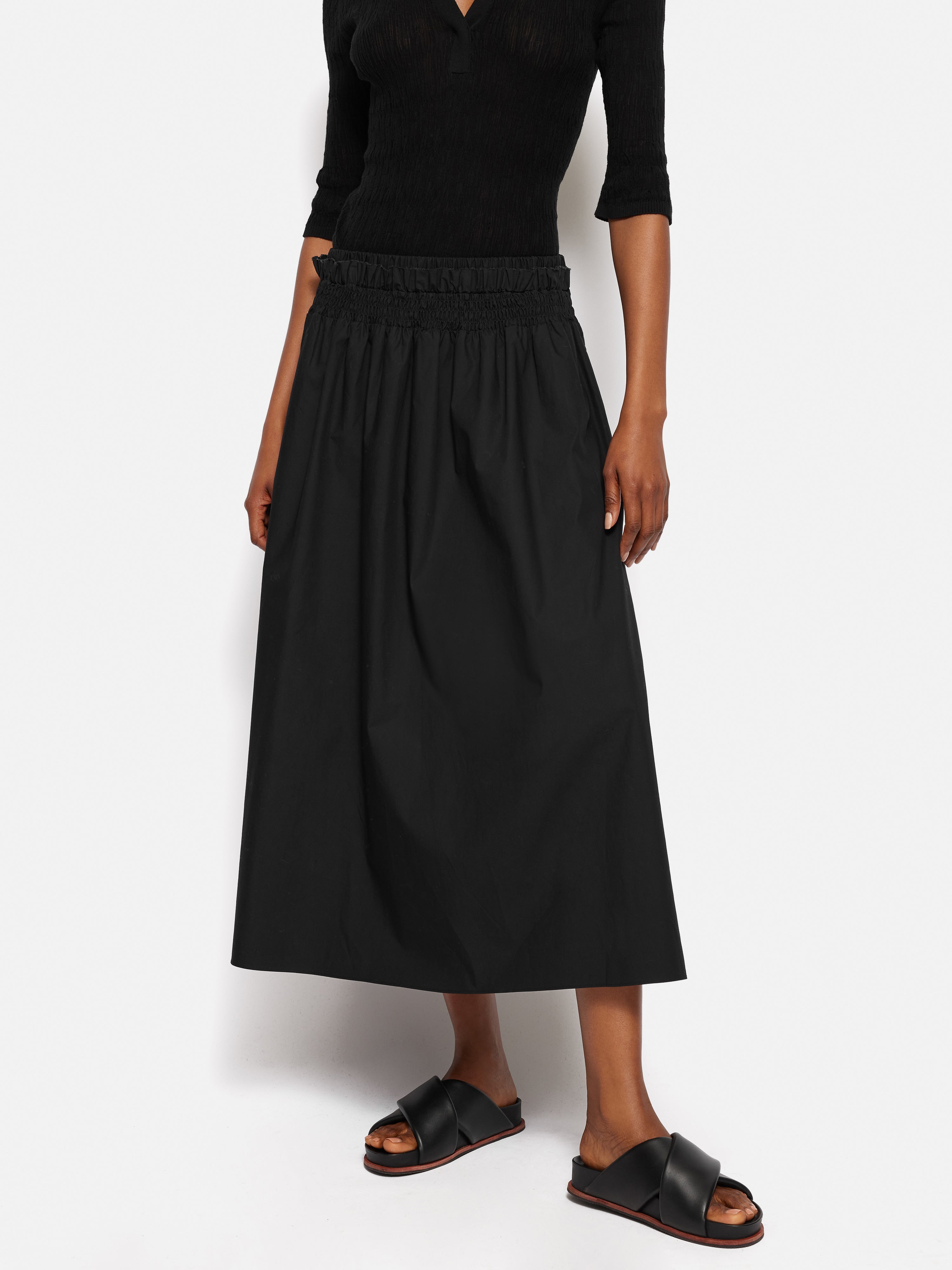 Cotton Poplin Skirt Black – Jigsaw