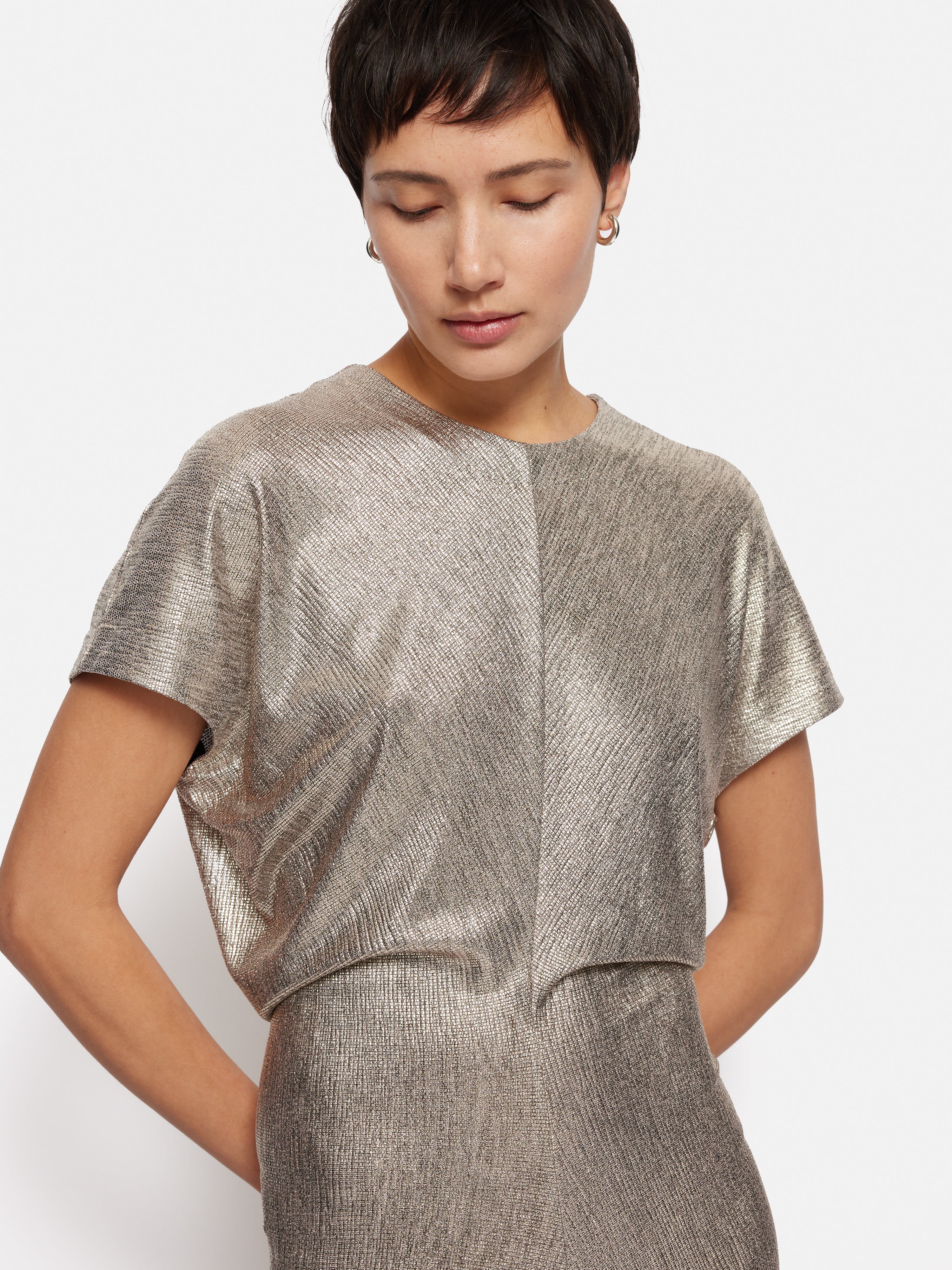 knee length dresses for ladies Metallic Maxi Dress