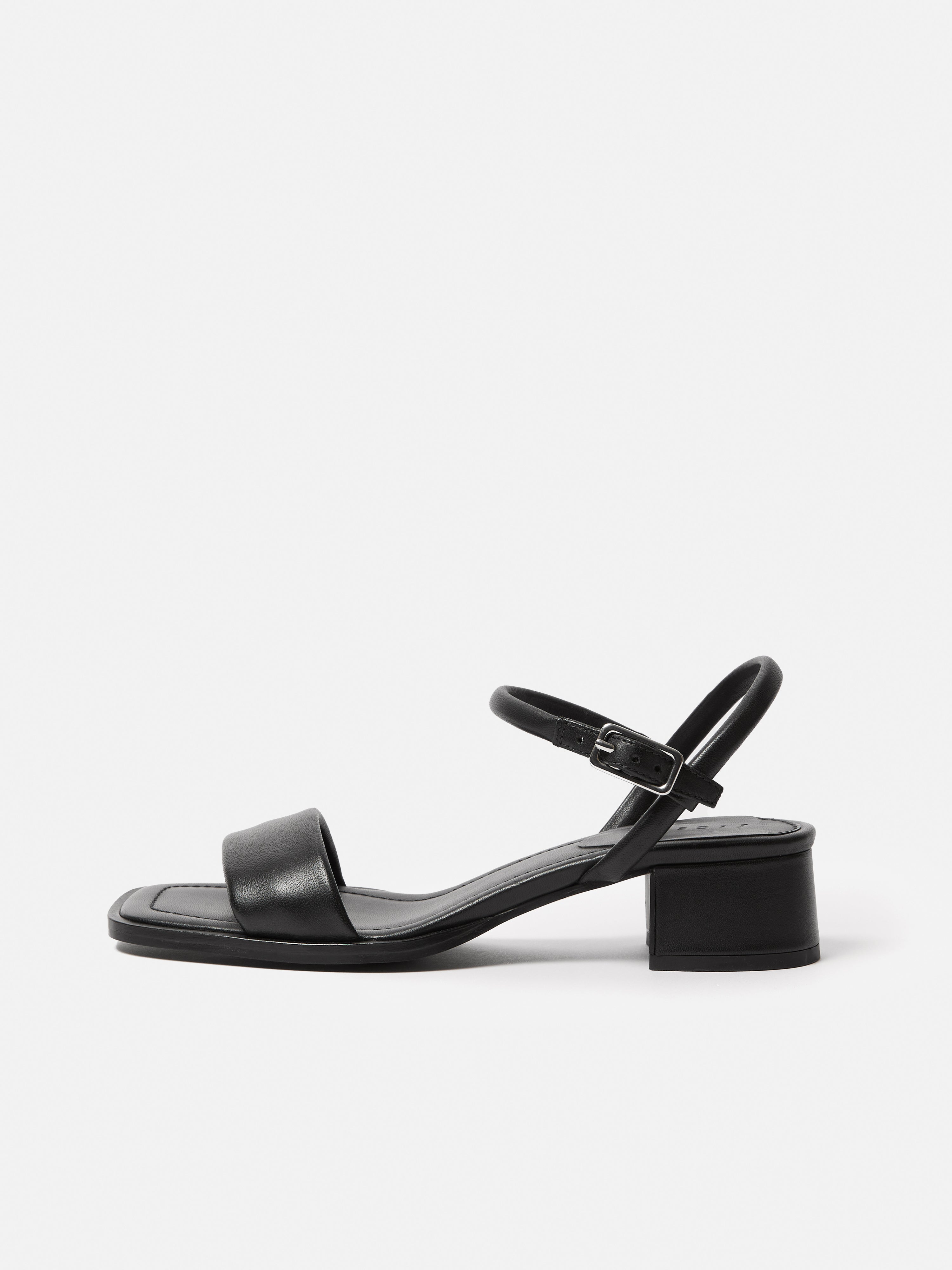 Adel Leather Heeled Sandal Black – Jigsaw - Main Image