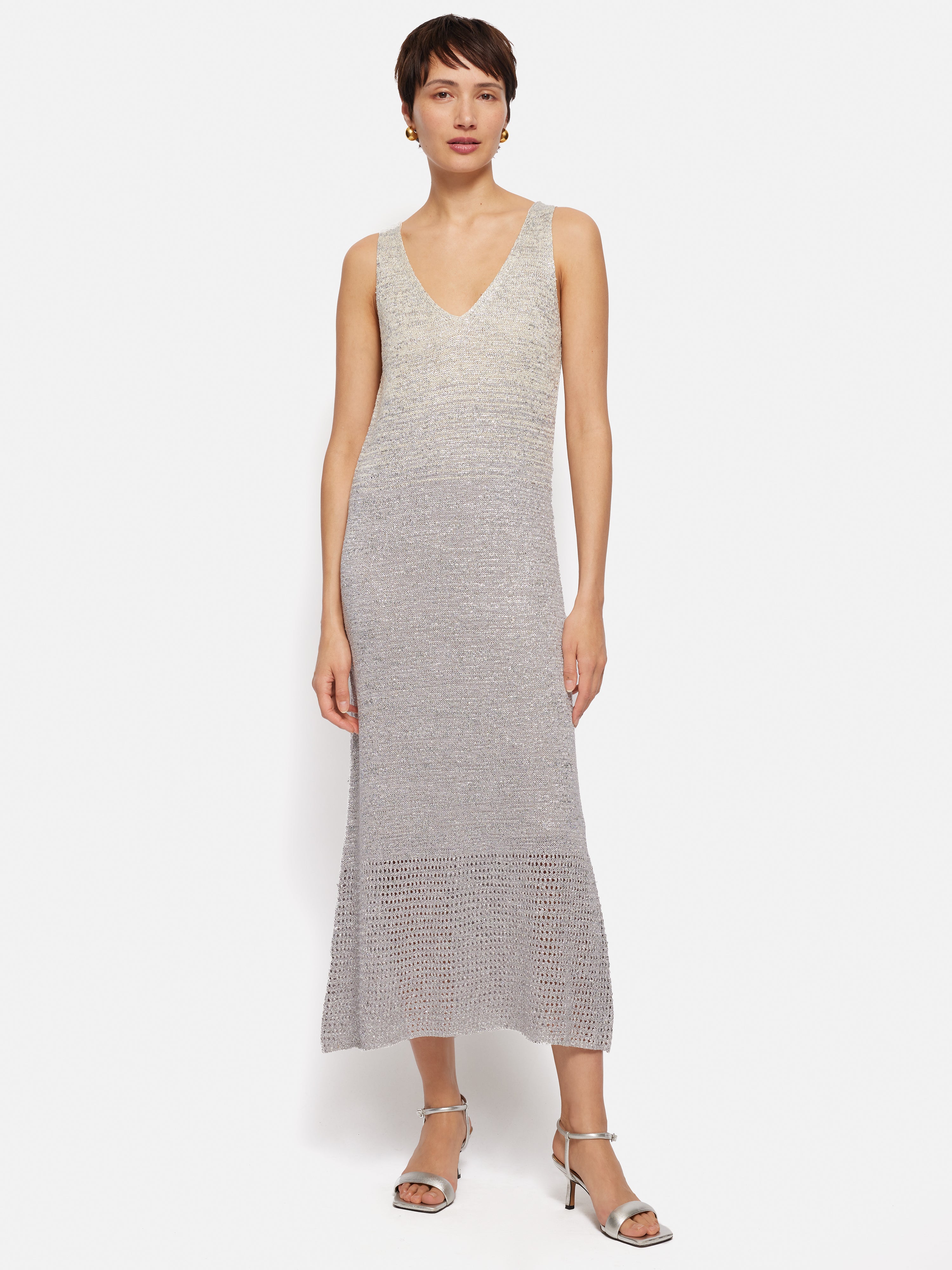 jigsaw silver dress Sequin Ruched Midi Dress