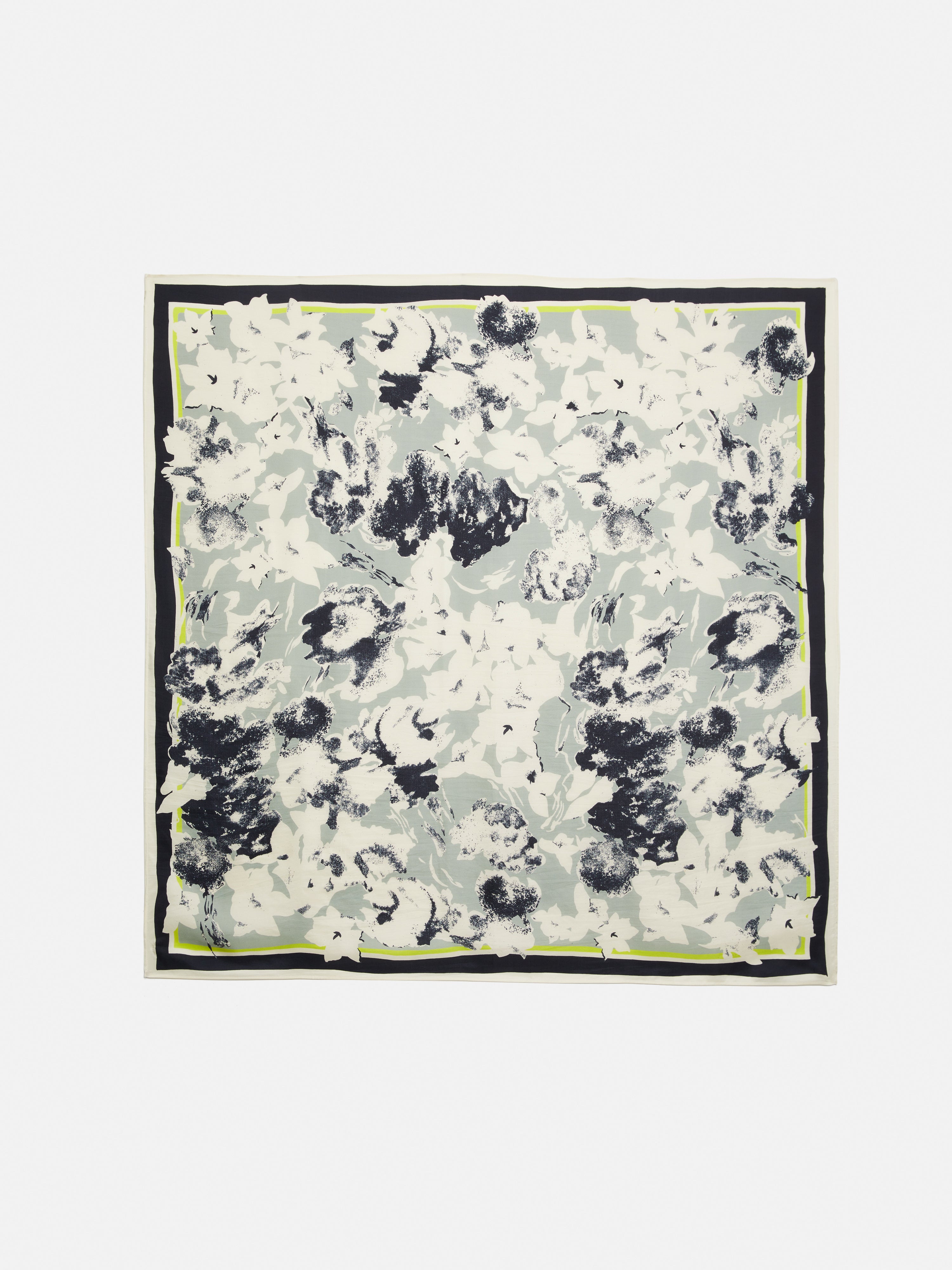 Twill Silk Scarf-Green-1