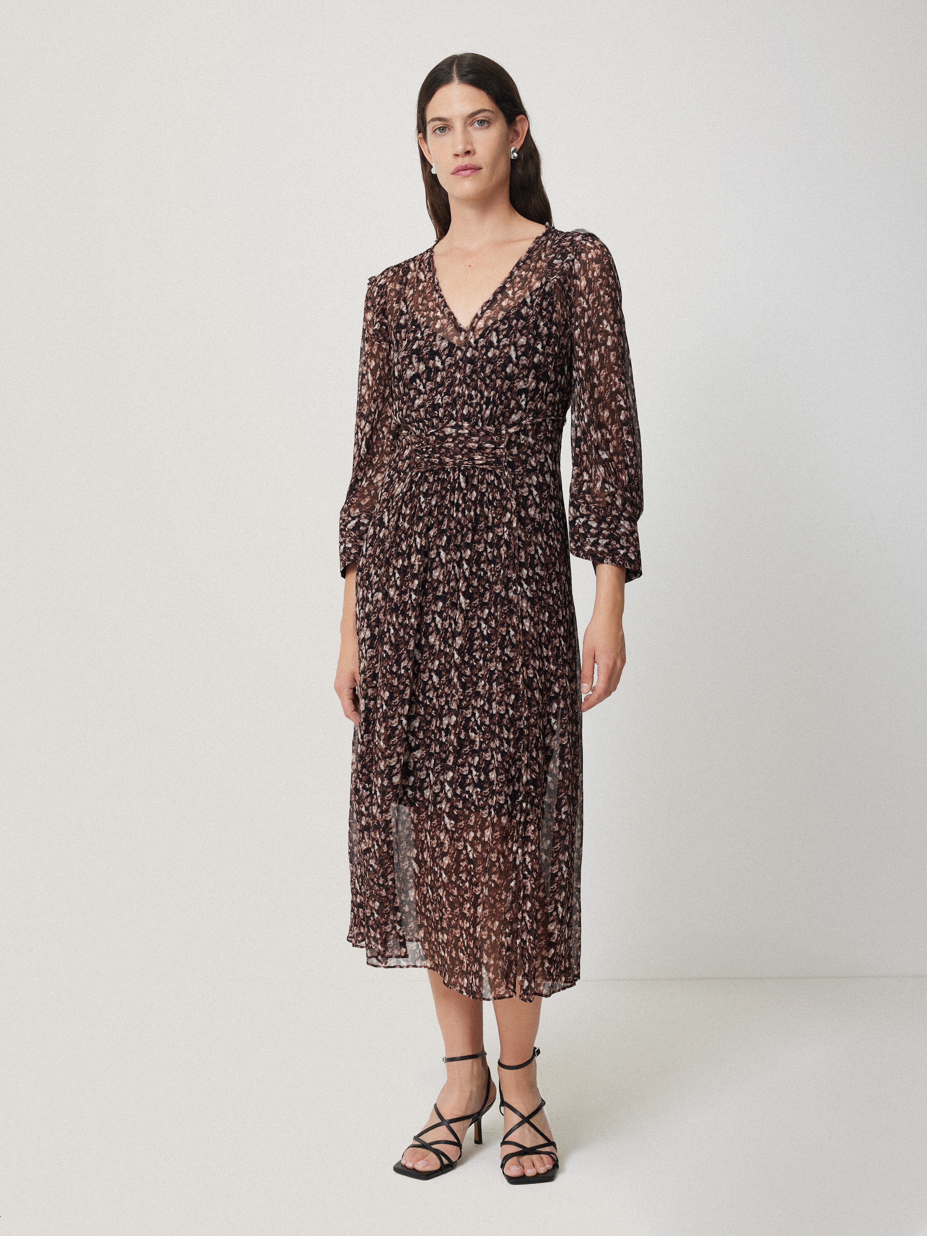 Abstract Leopard Midi Dress