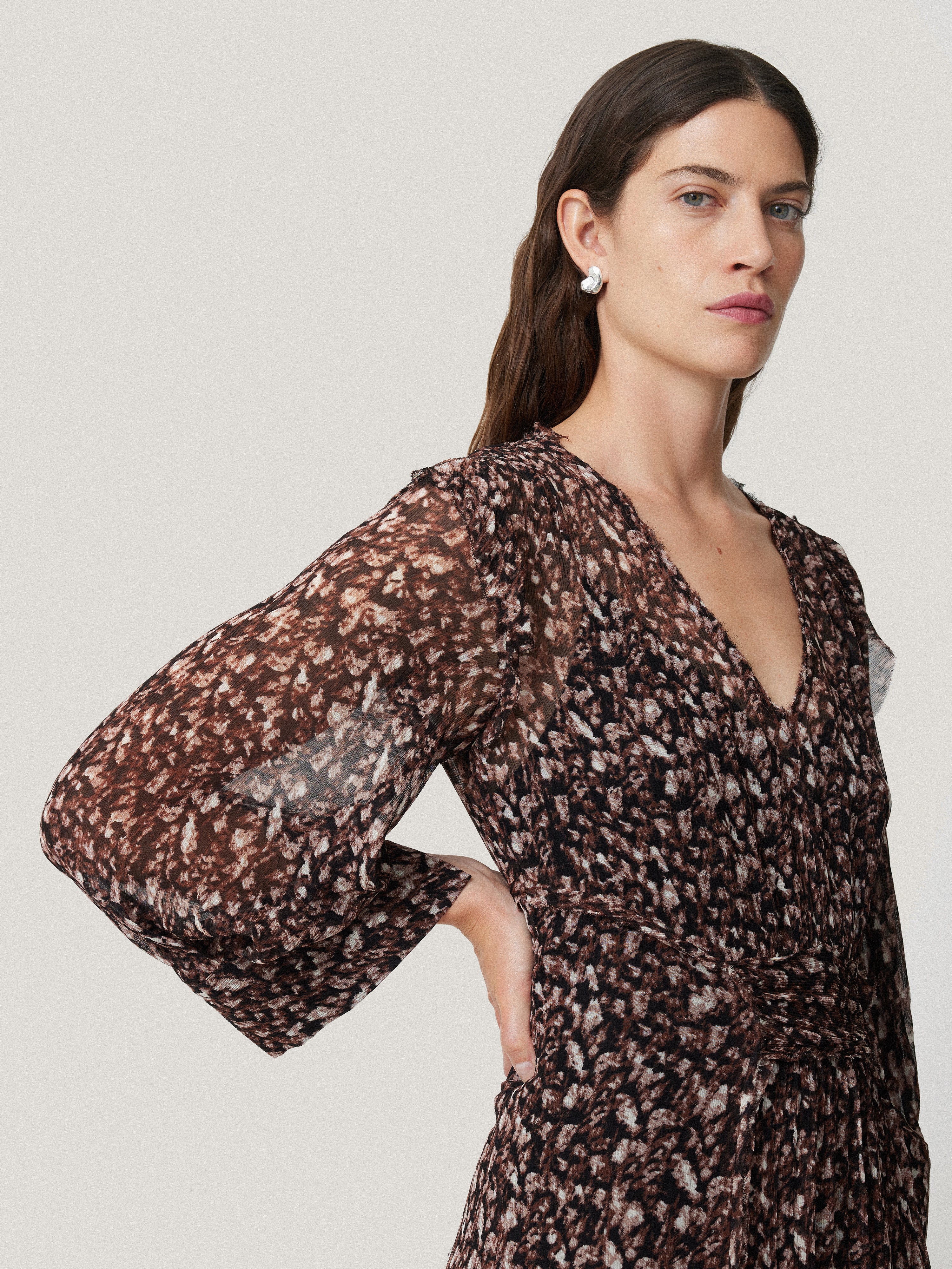 Abstract Leopard Midi Dress