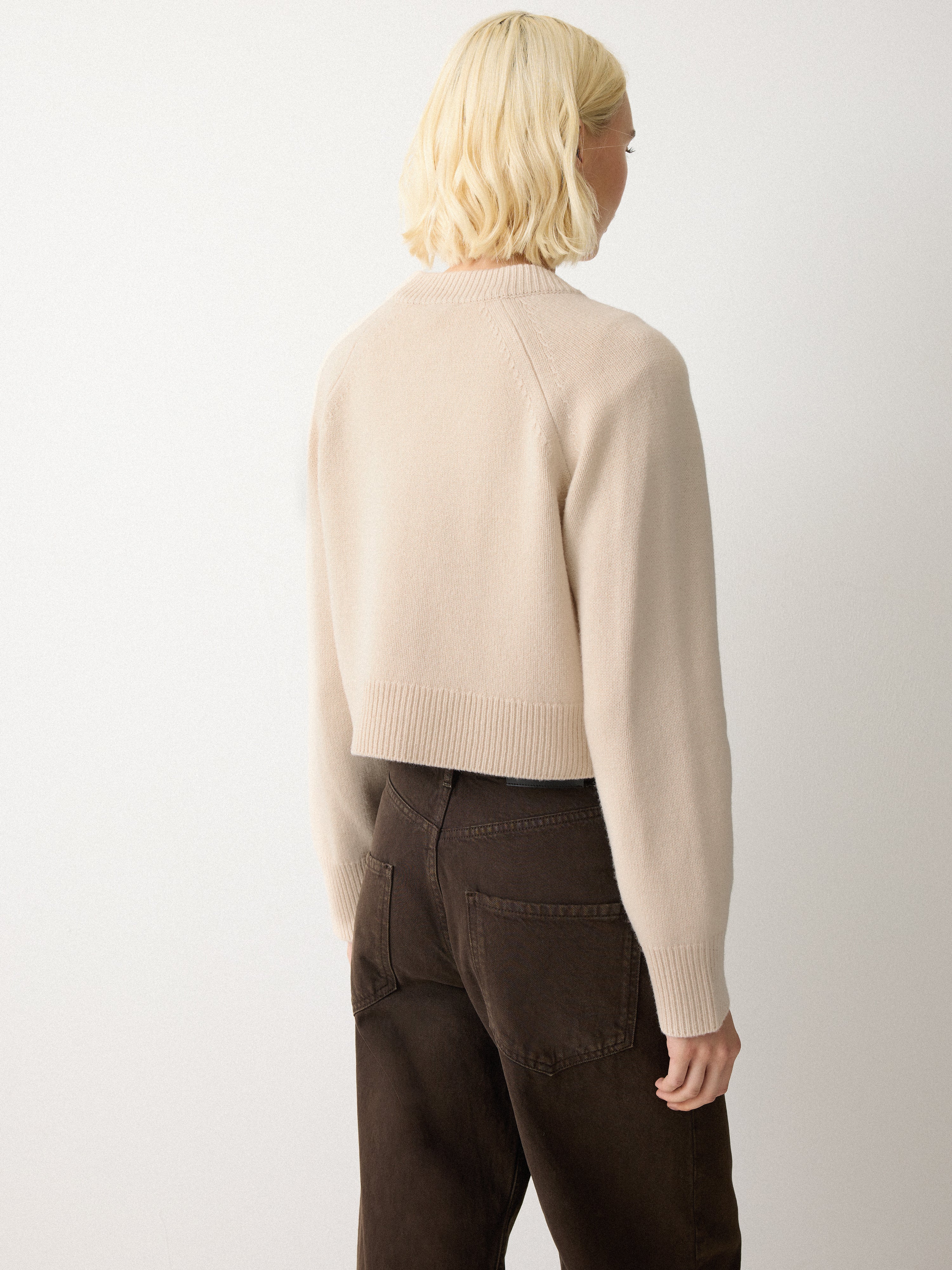 Wool Cropped Raglan Cardigan | Cream – Jigsaw