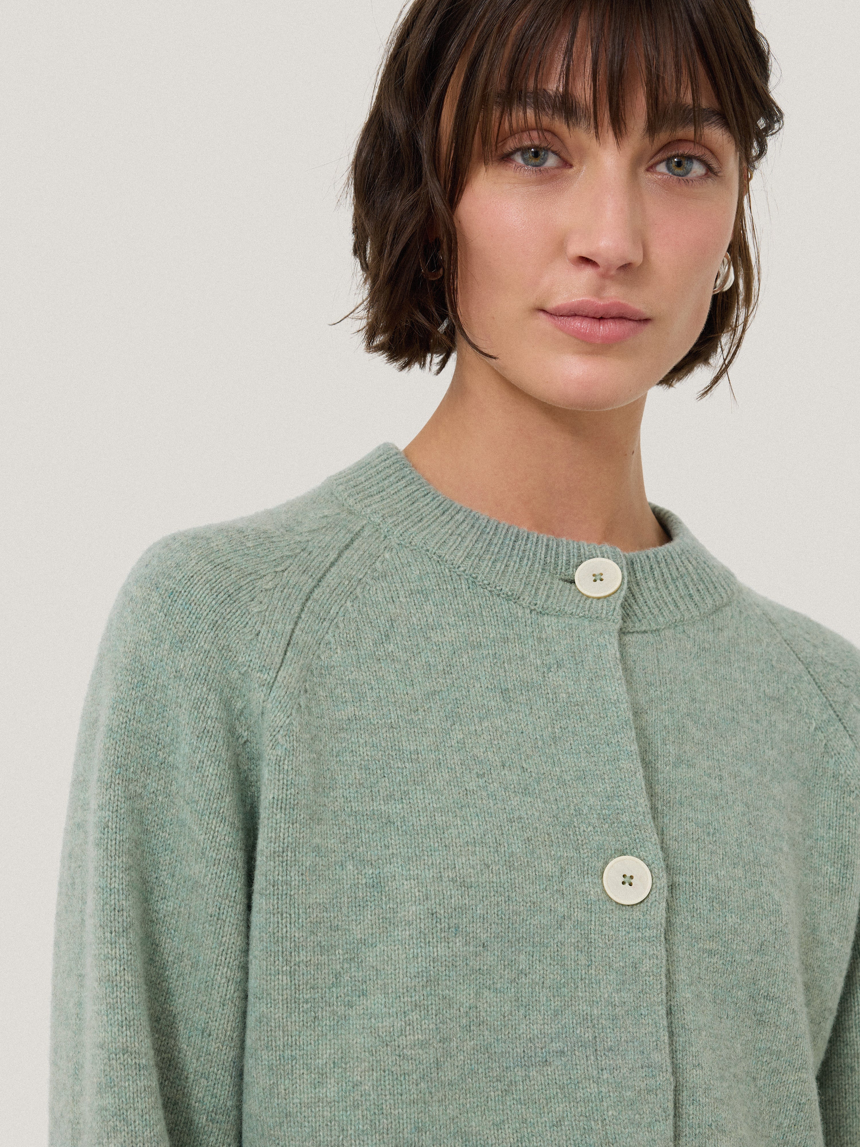 Wool Cropped Cardigan | Mint – Jigsaw