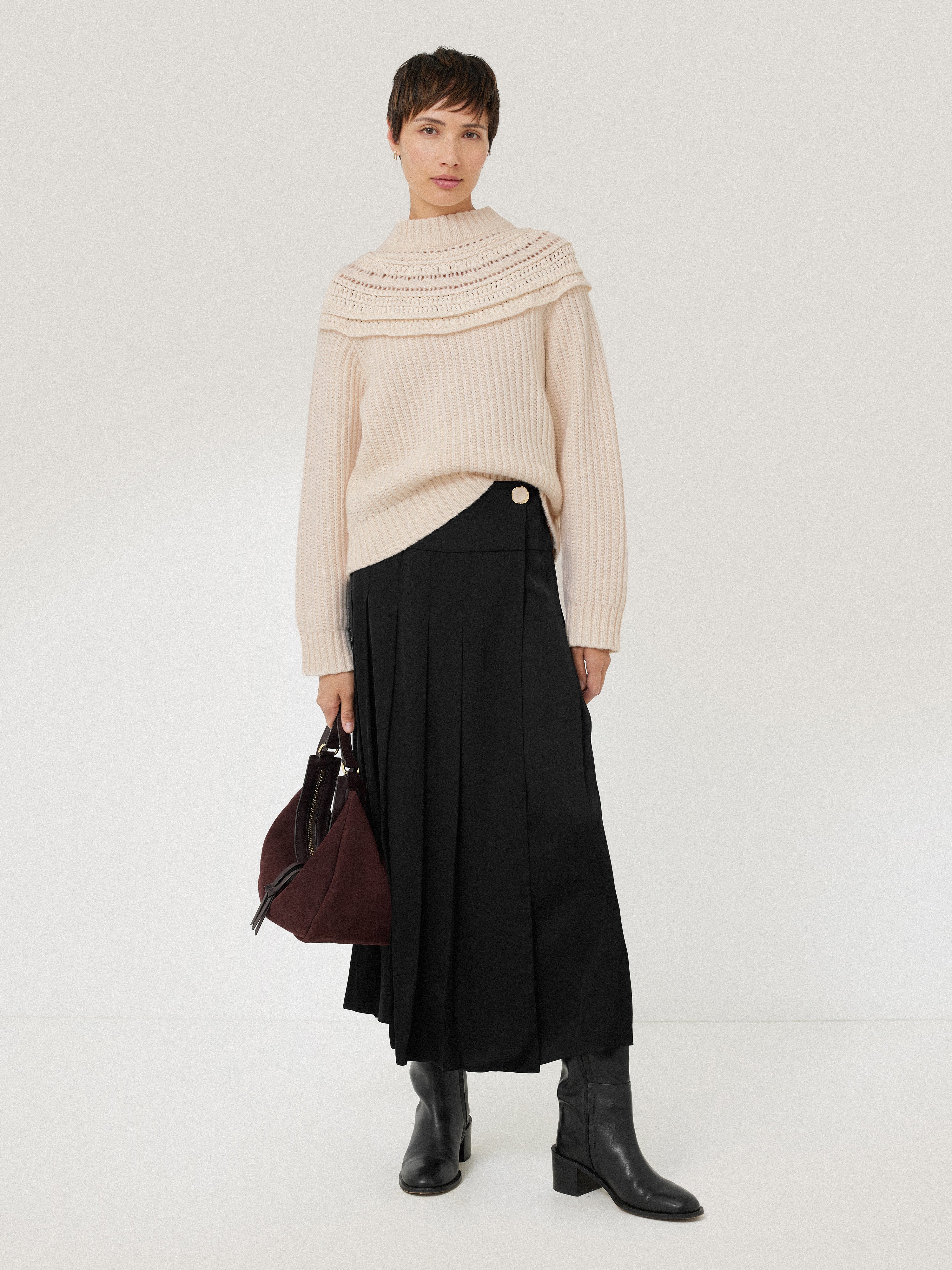 Crochet Yoke Jumper | Cream – Jigsaw