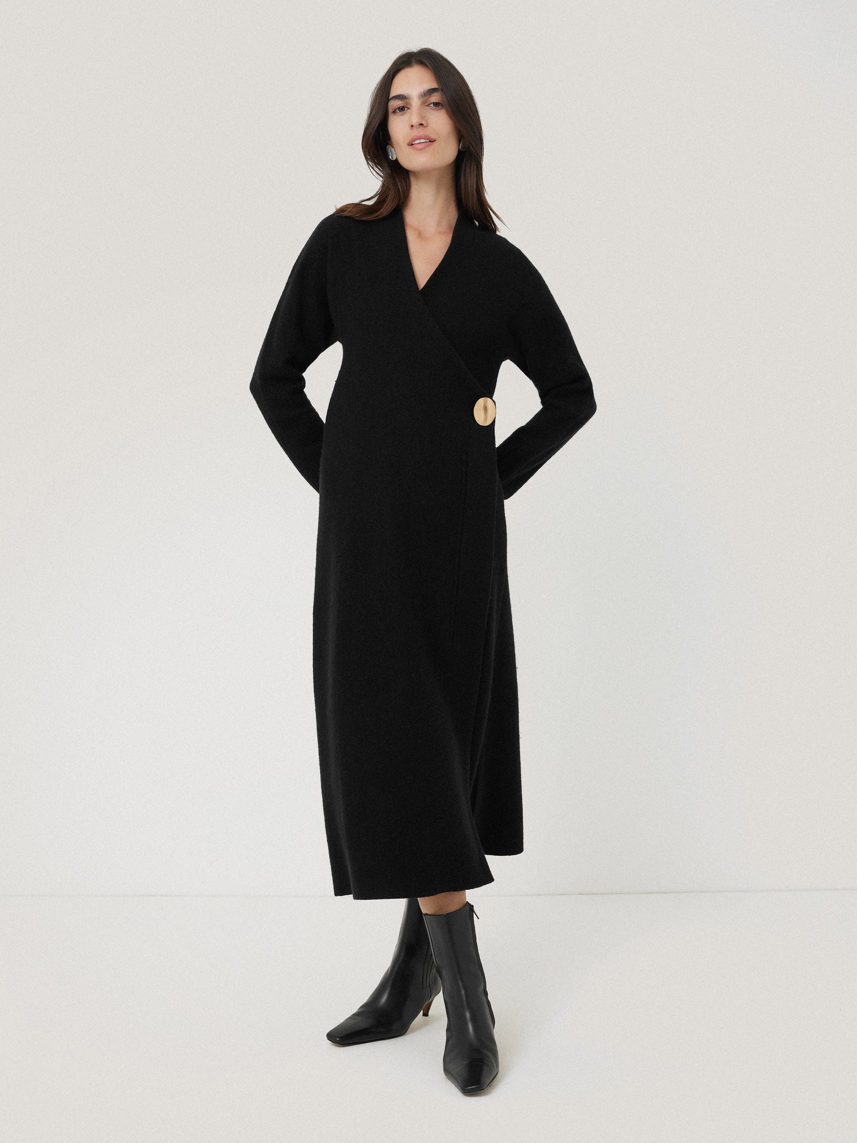 Boiled Wool Blend Disc Dress | Black Jigsaw Boiled Wool Blend Disc Dress | Black Jigsaw