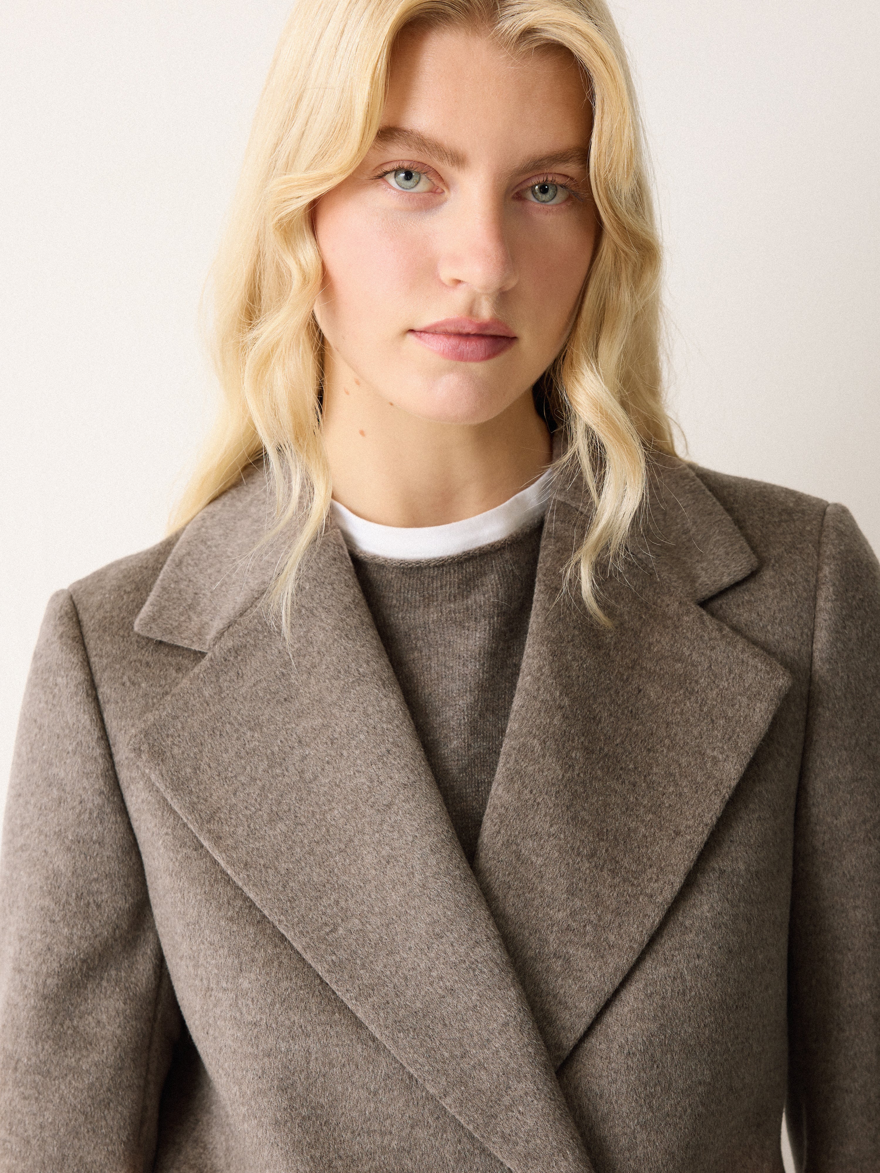 Wool Maxi City Coat | Taupe