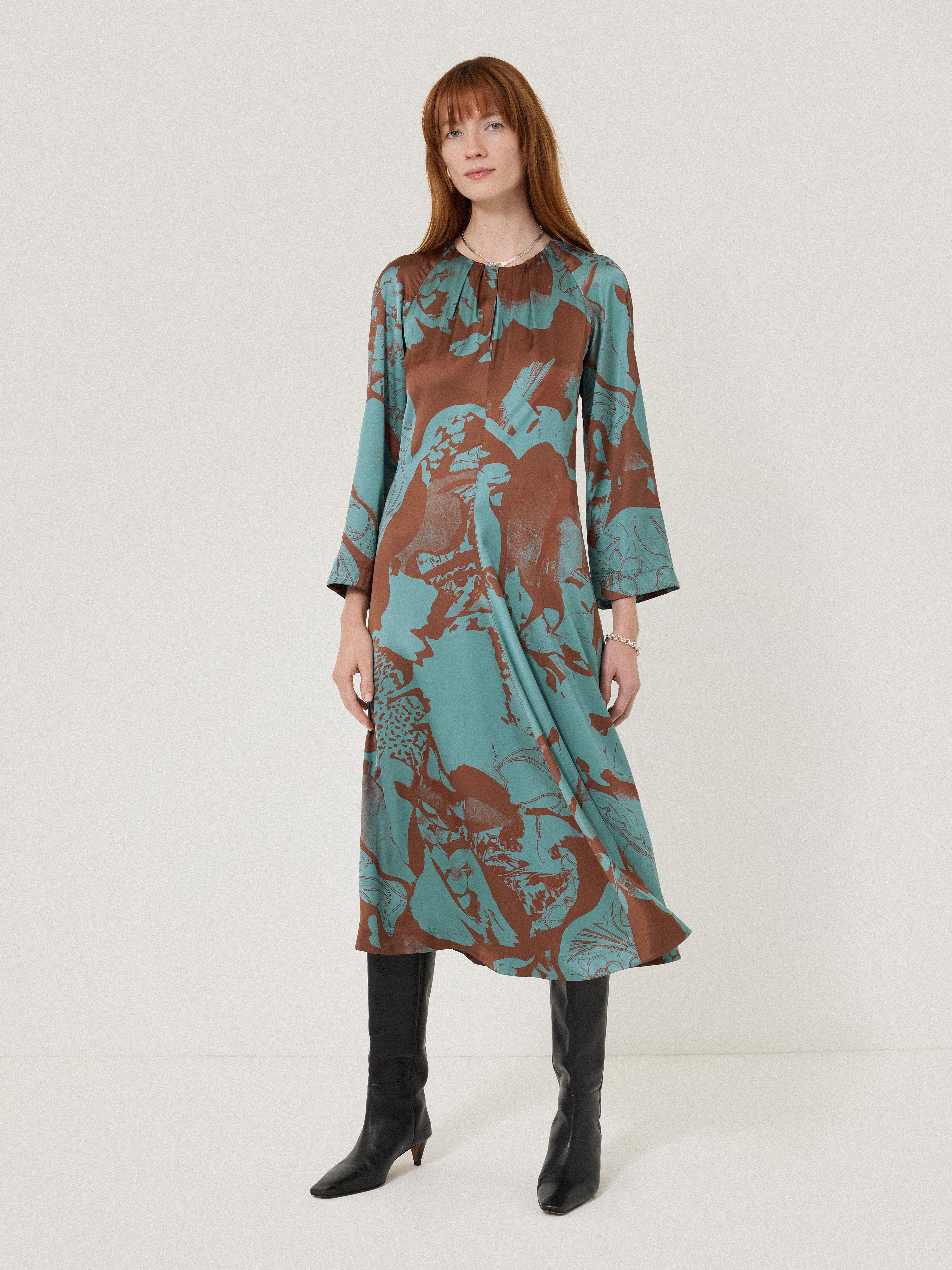 Collage Stitch Detail Dress | Blue – Jigsaw