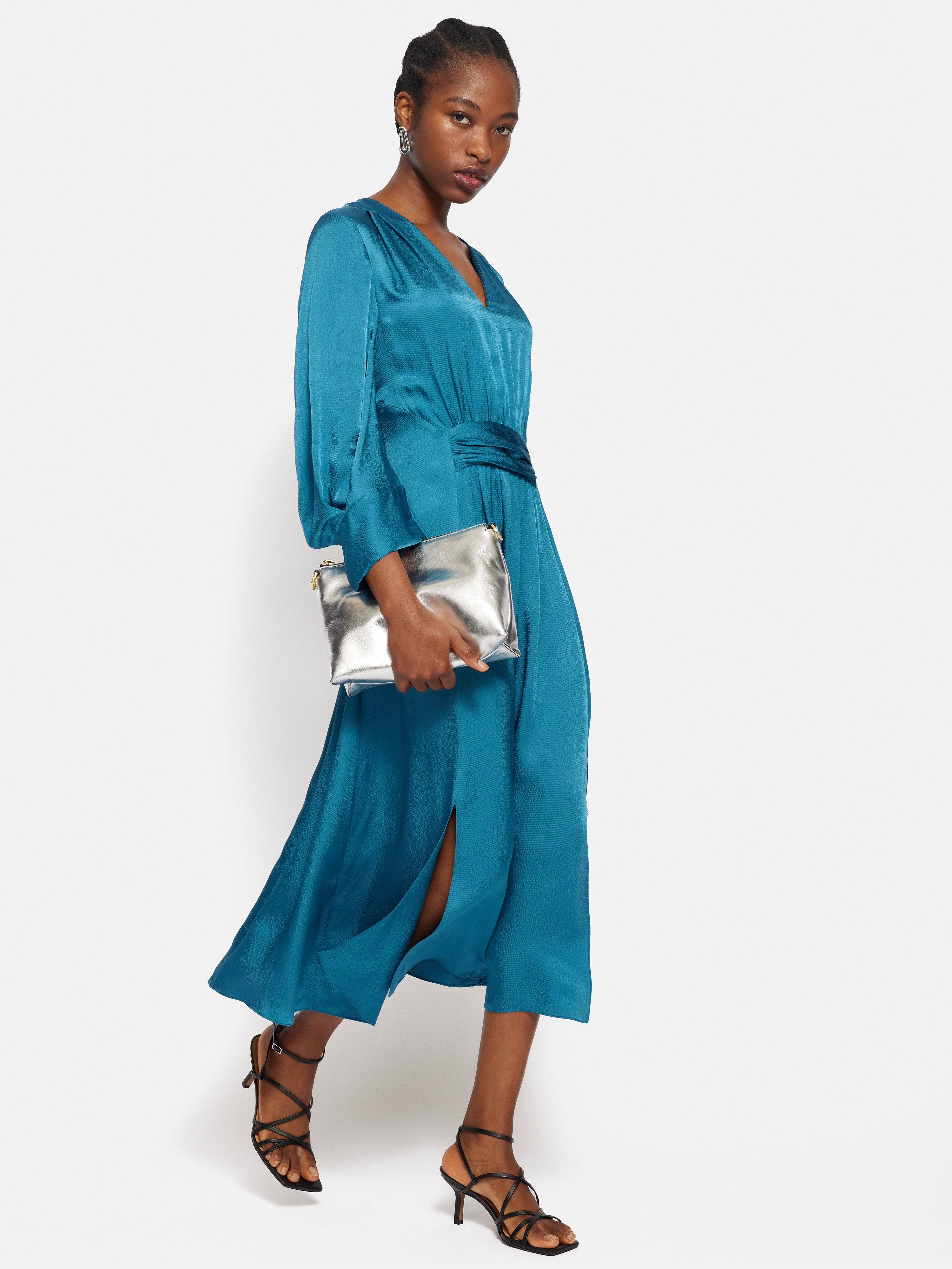 Midi Dress Jigsaw Ladies Dresses Textured Check Midi Dress Green Jigsaw Midi Dress Jigsaw Ladies Dresses Textured Check Midi Dress Green Jigsaw