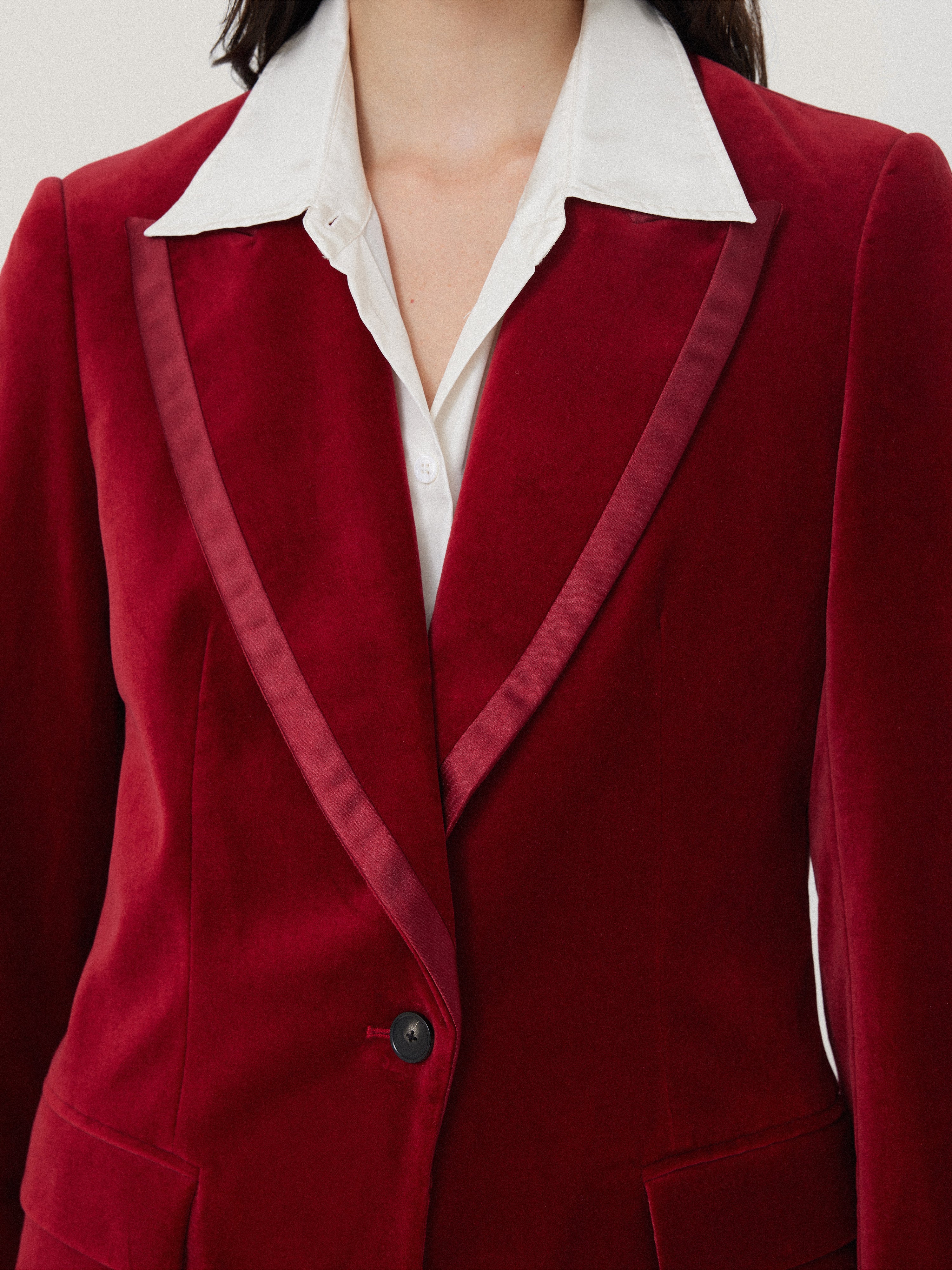Ashby Velvet Blazer Red – Jigsaw