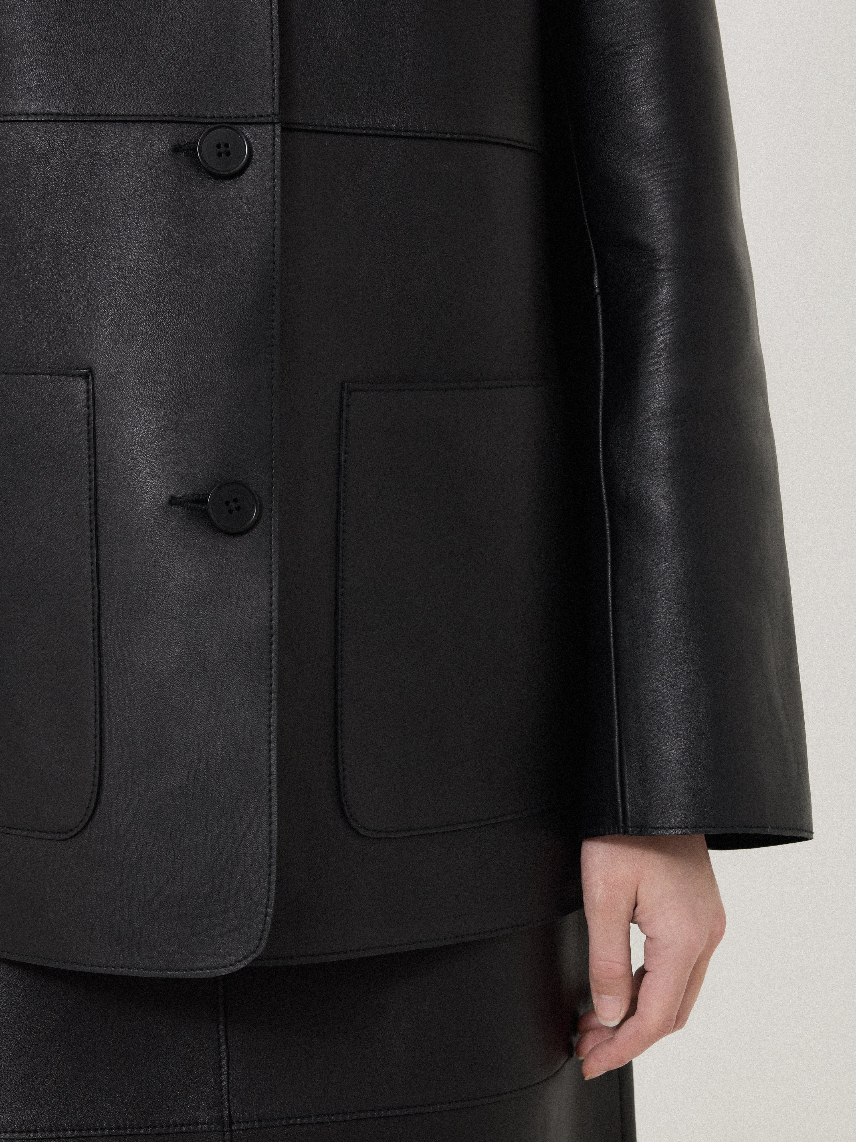Bonded Leather Jacket | Black – Jigsaw