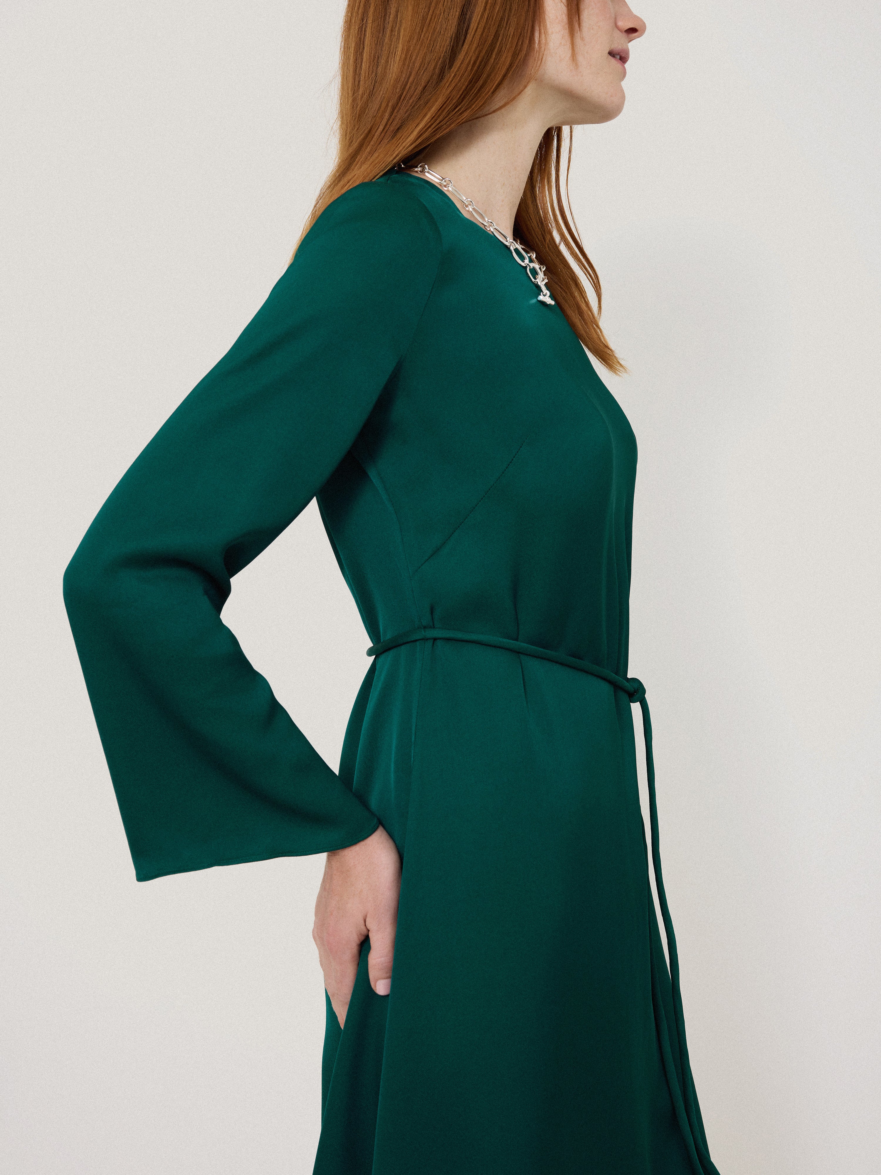 Satin Back Crepe Dress