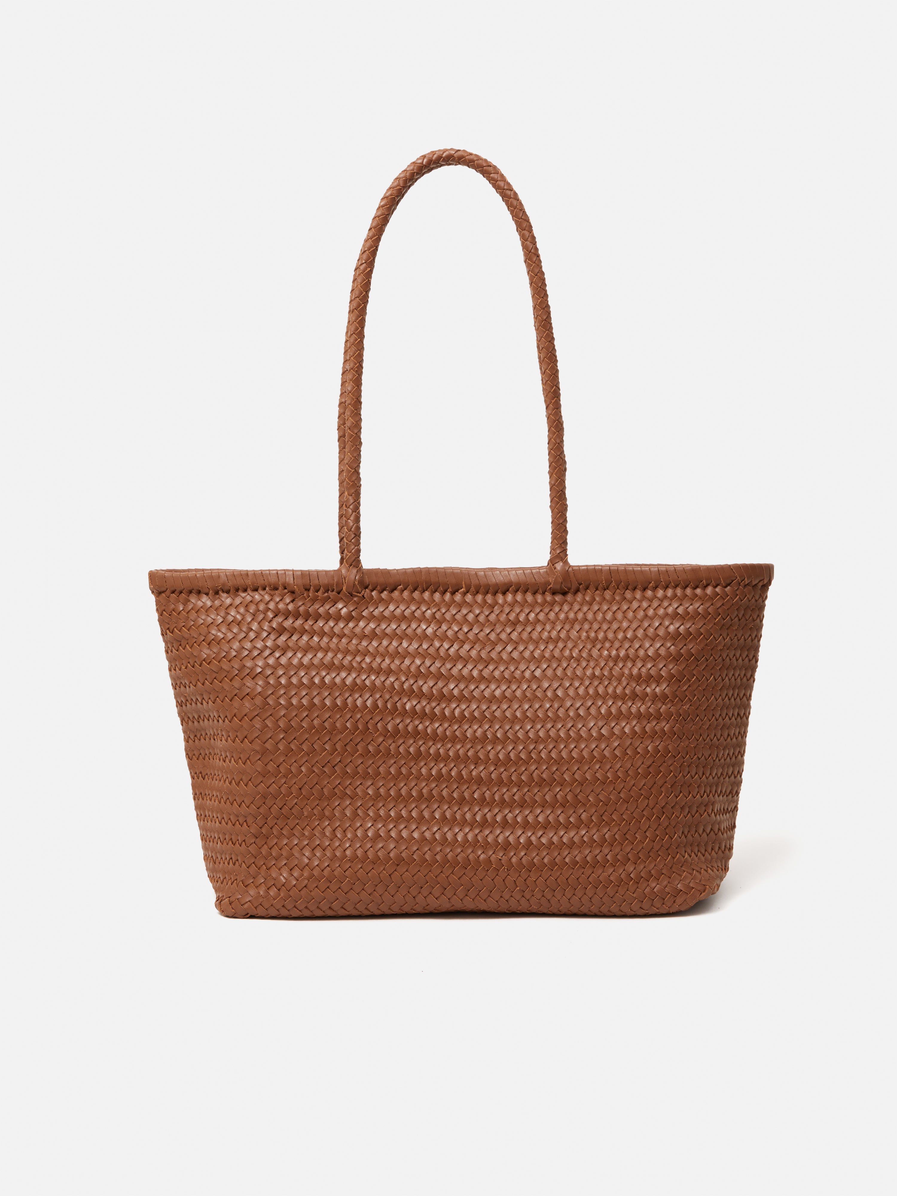 Woven Leather Tote Bag Tan – Jigsaw