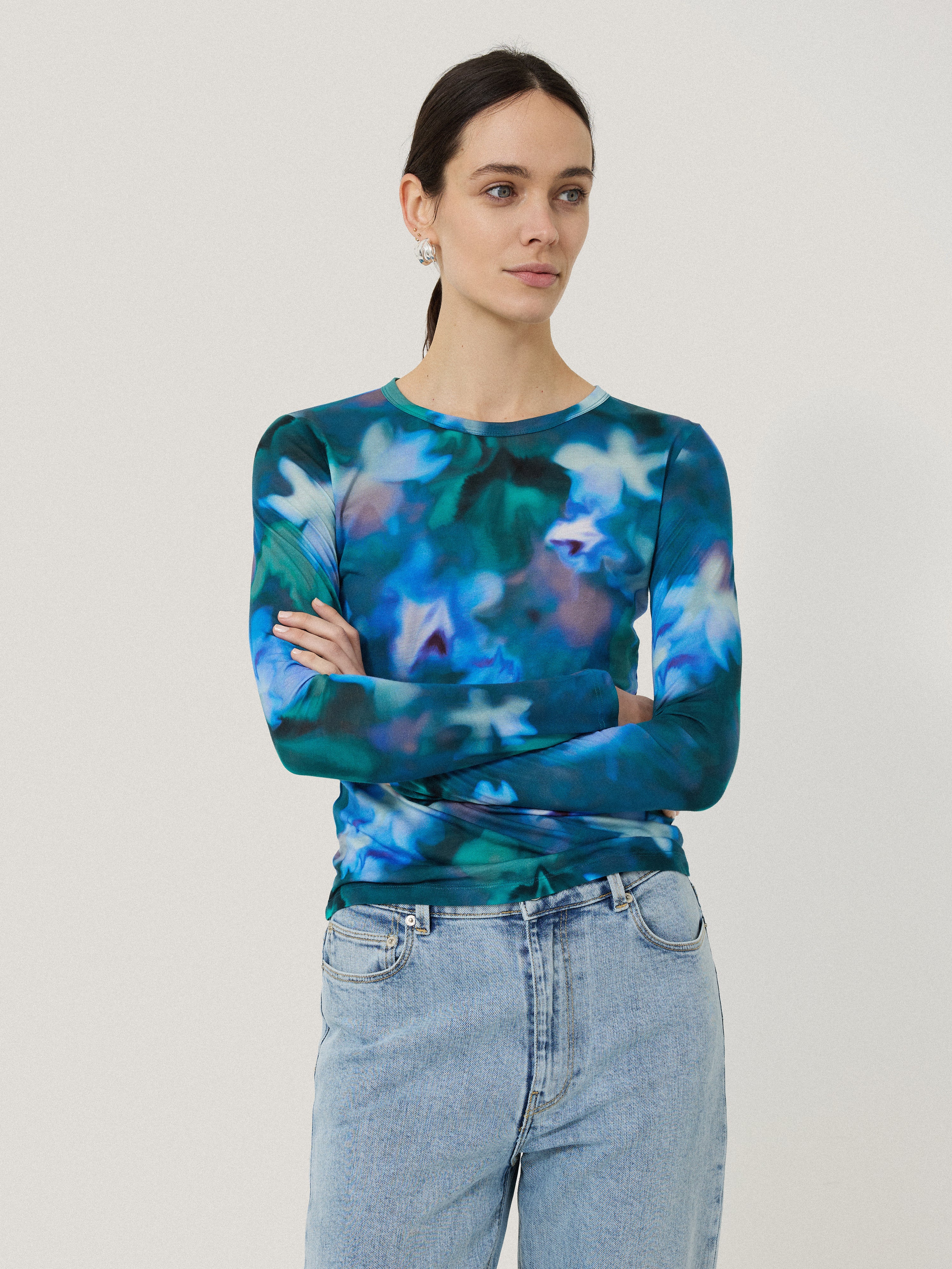 Floral Mist Long Sleeve Tee | Green – Jigsaw