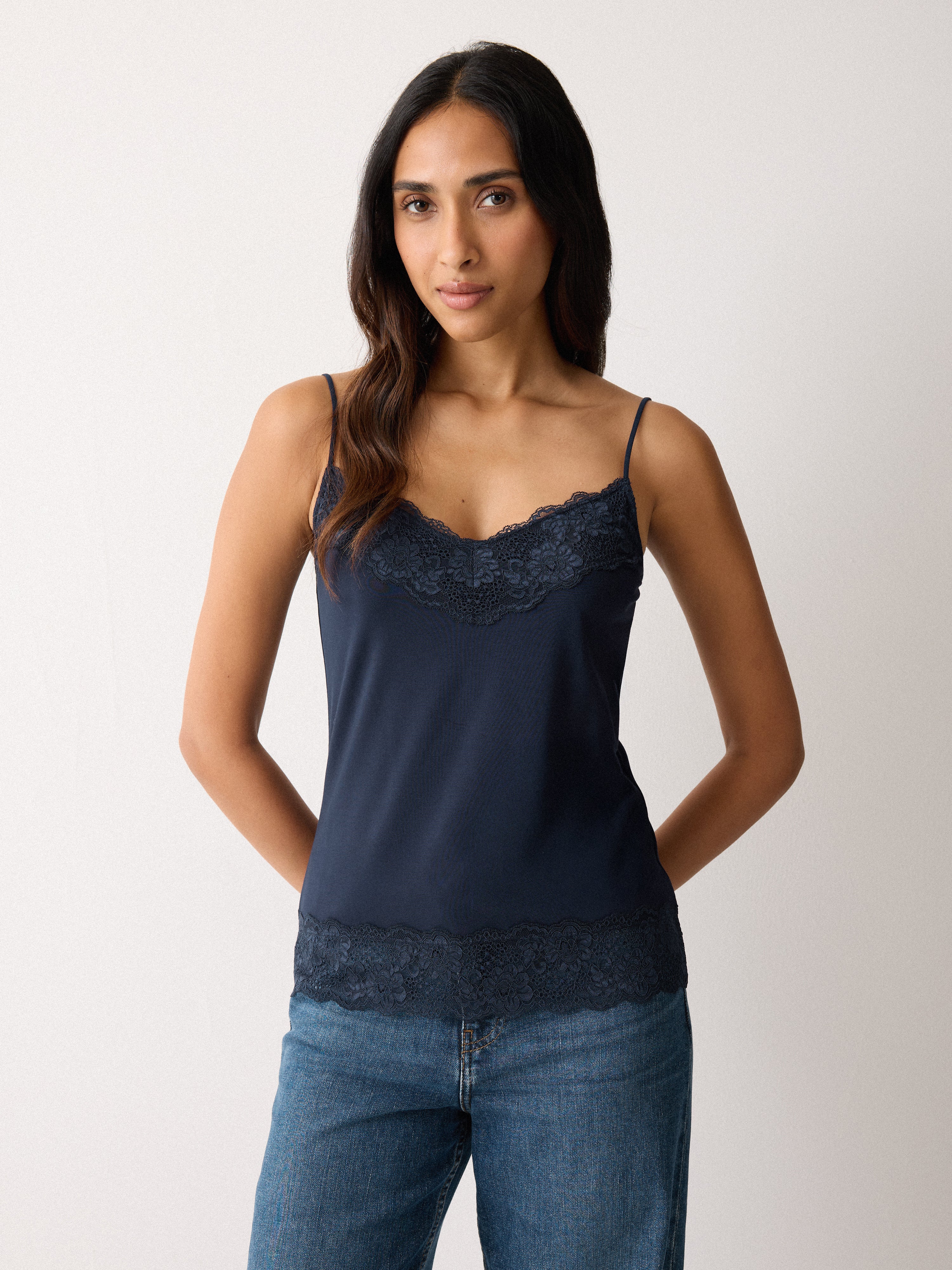 Modal Lace Vest Navy – Jigsaw