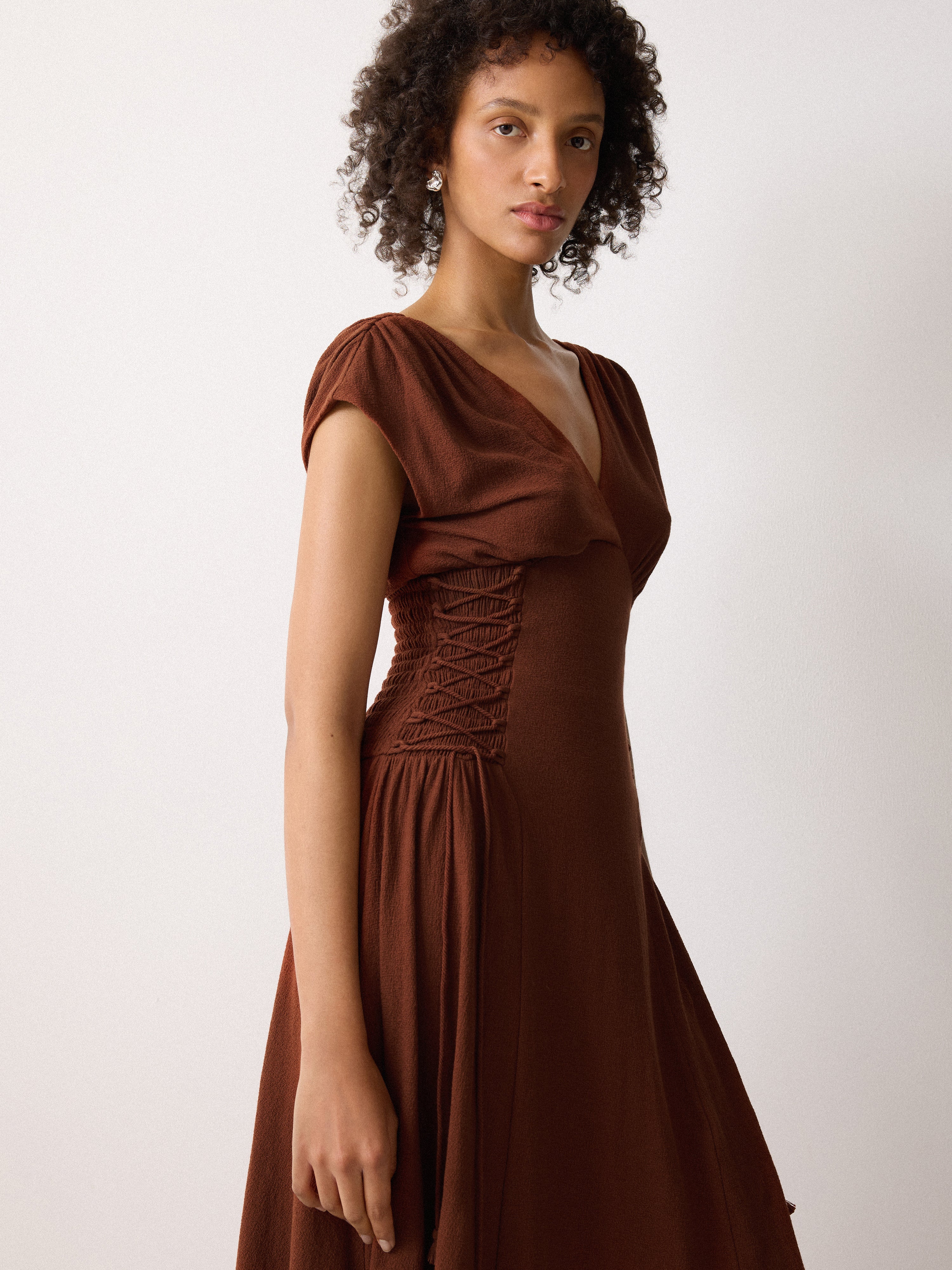 Jersey Lace Up Dress