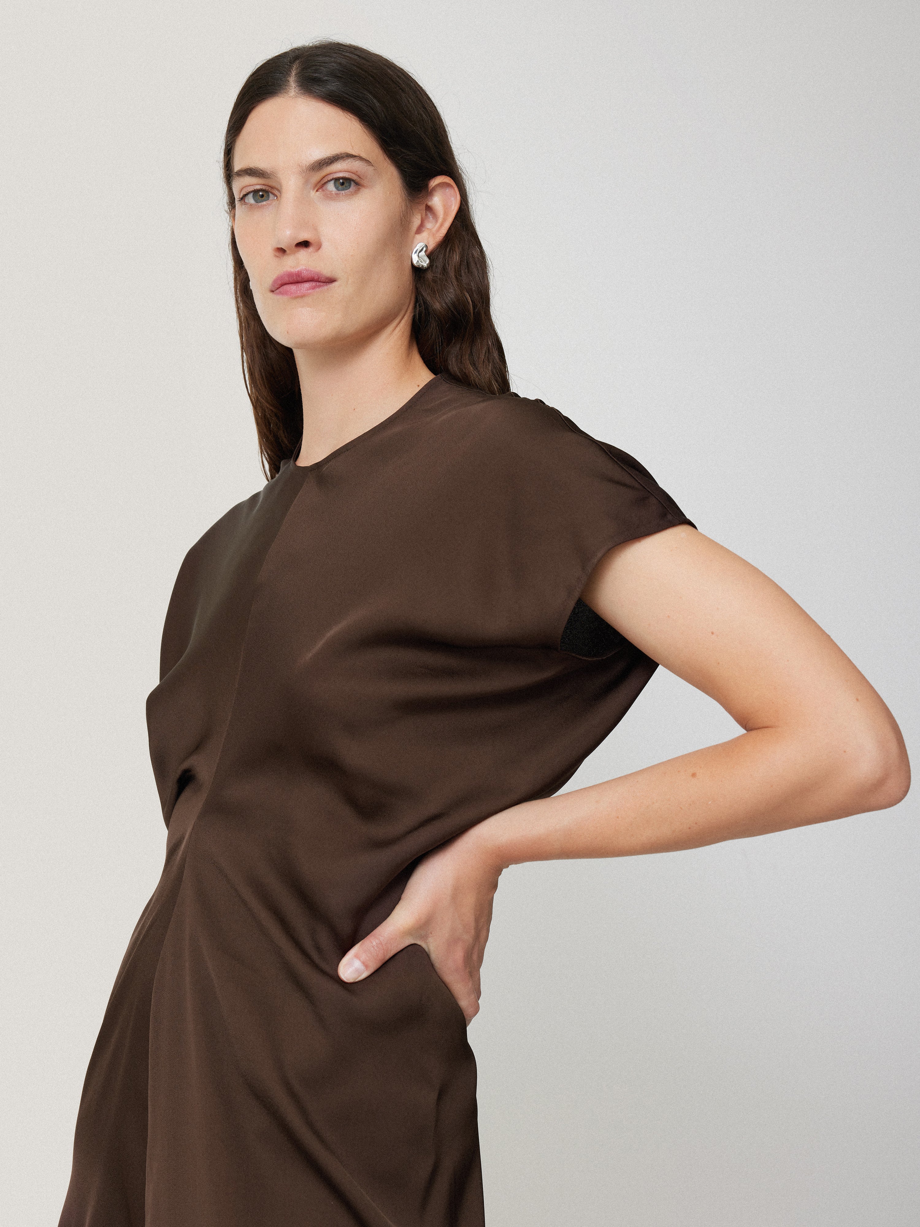 Satin Crepe Midi Dress