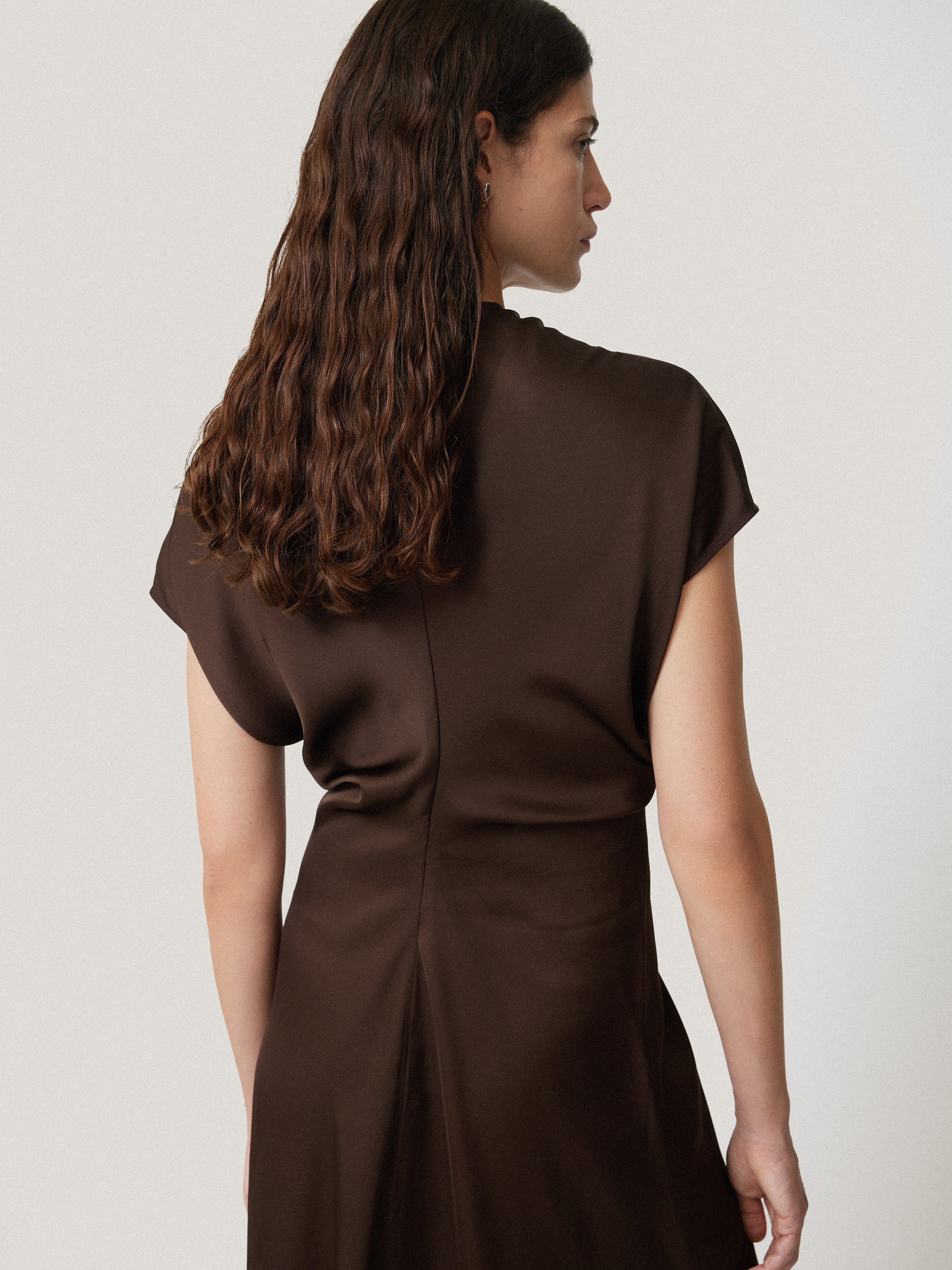 Satin Crepe Midi Dress