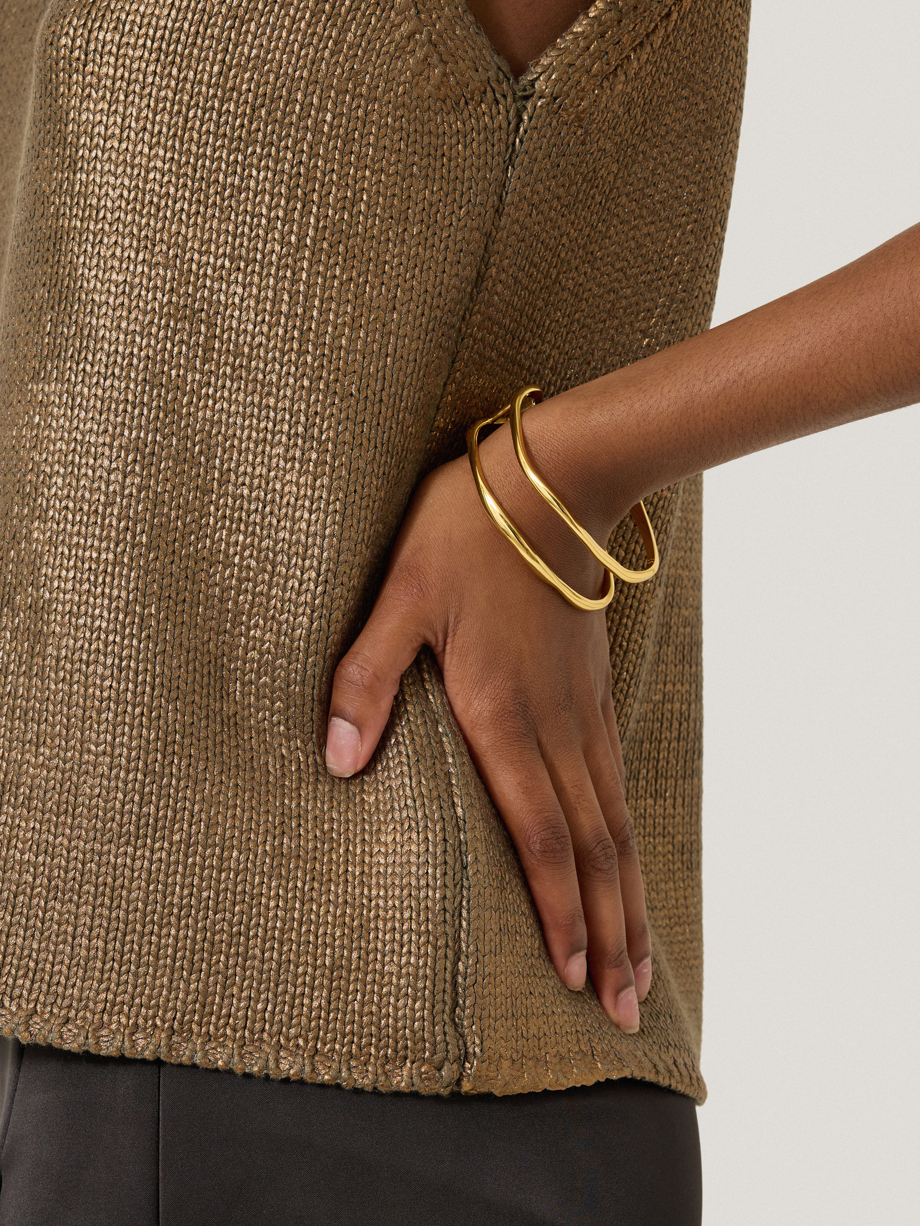 Organic Wave Bangle | Gold – Jigsaw